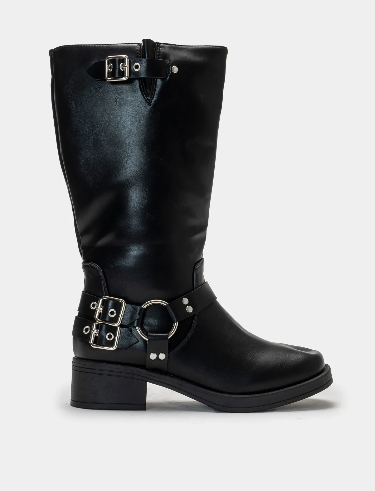 Donna Piazza Italia Donna | Stivali<Stivale stile biker con fibbia e dettagli metallici -