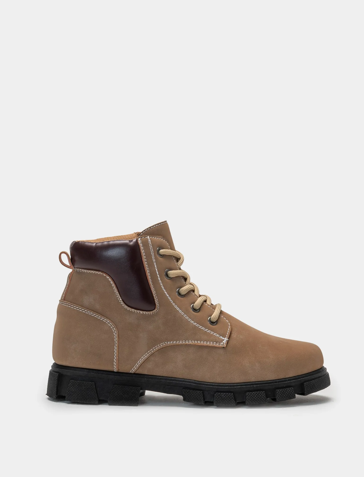 Bambino Piazza Italia Bambino | Sneakers<Stivaletto con lacci, zip sul lato interno e fondo roccia - tortora