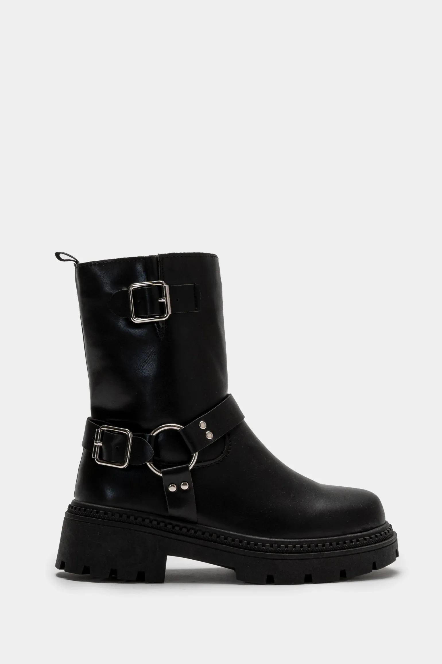 Piazza Italia Bambina<Stivaletto stile biker con fibbia e dettagli metallic -