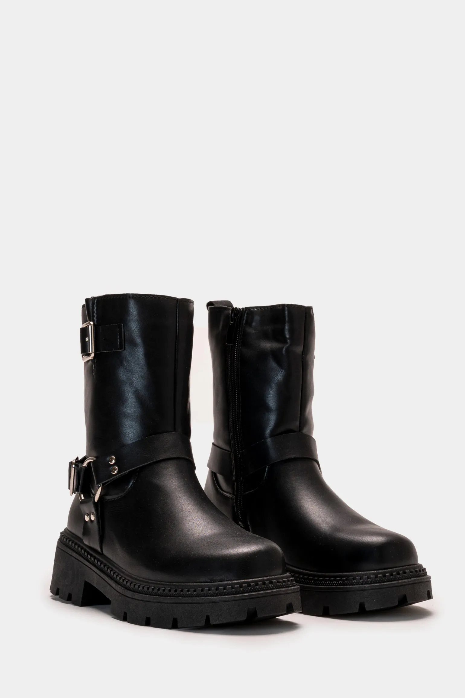 Piazza Italia Bambina<Stivaletto stile biker con fibbia e dettagli metallic -