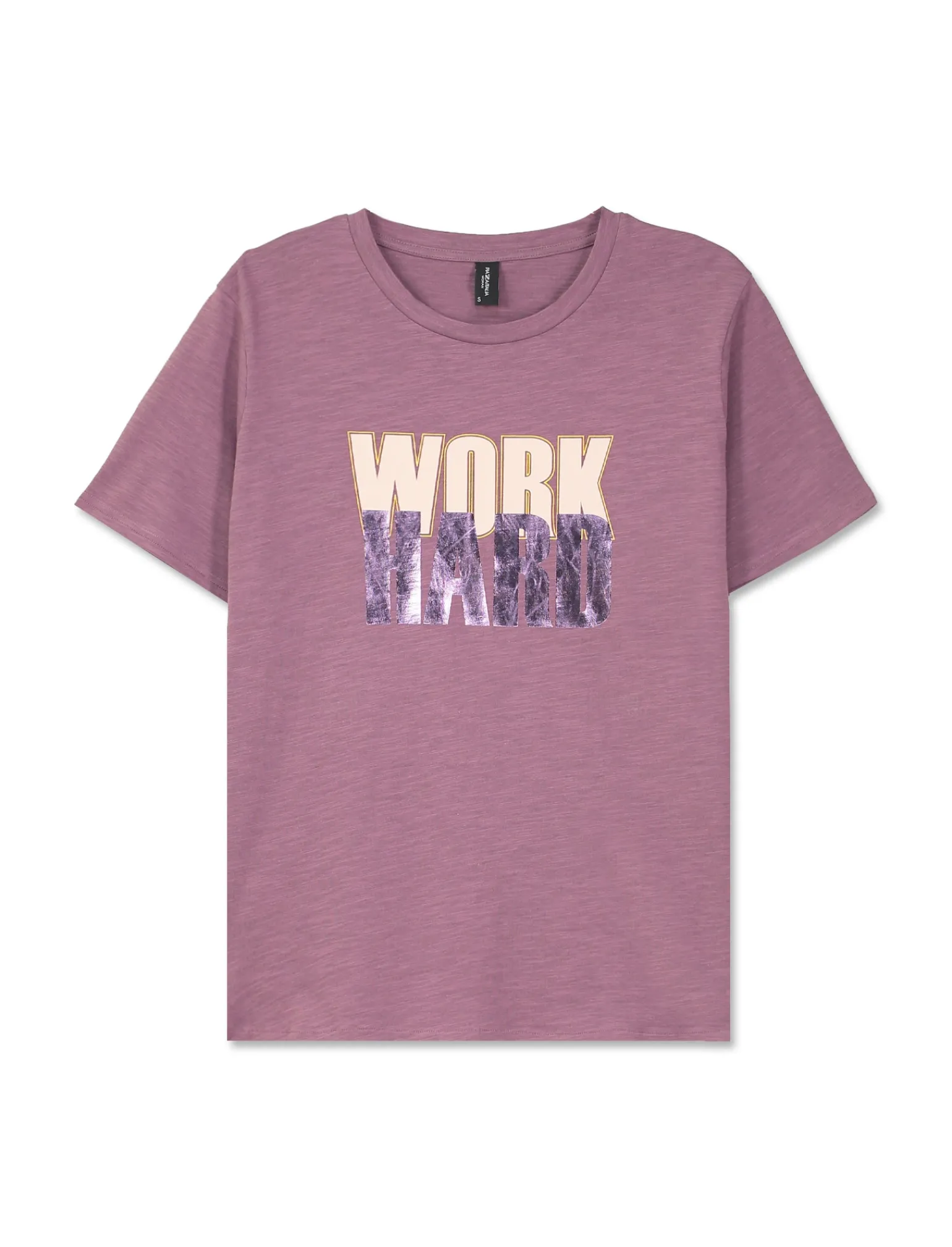 Donna Piazza Italia Donna | T-Shirt E Top<T shirt mezza manica girocollo con stampa effetto laminato con fondo piu lungo - malva