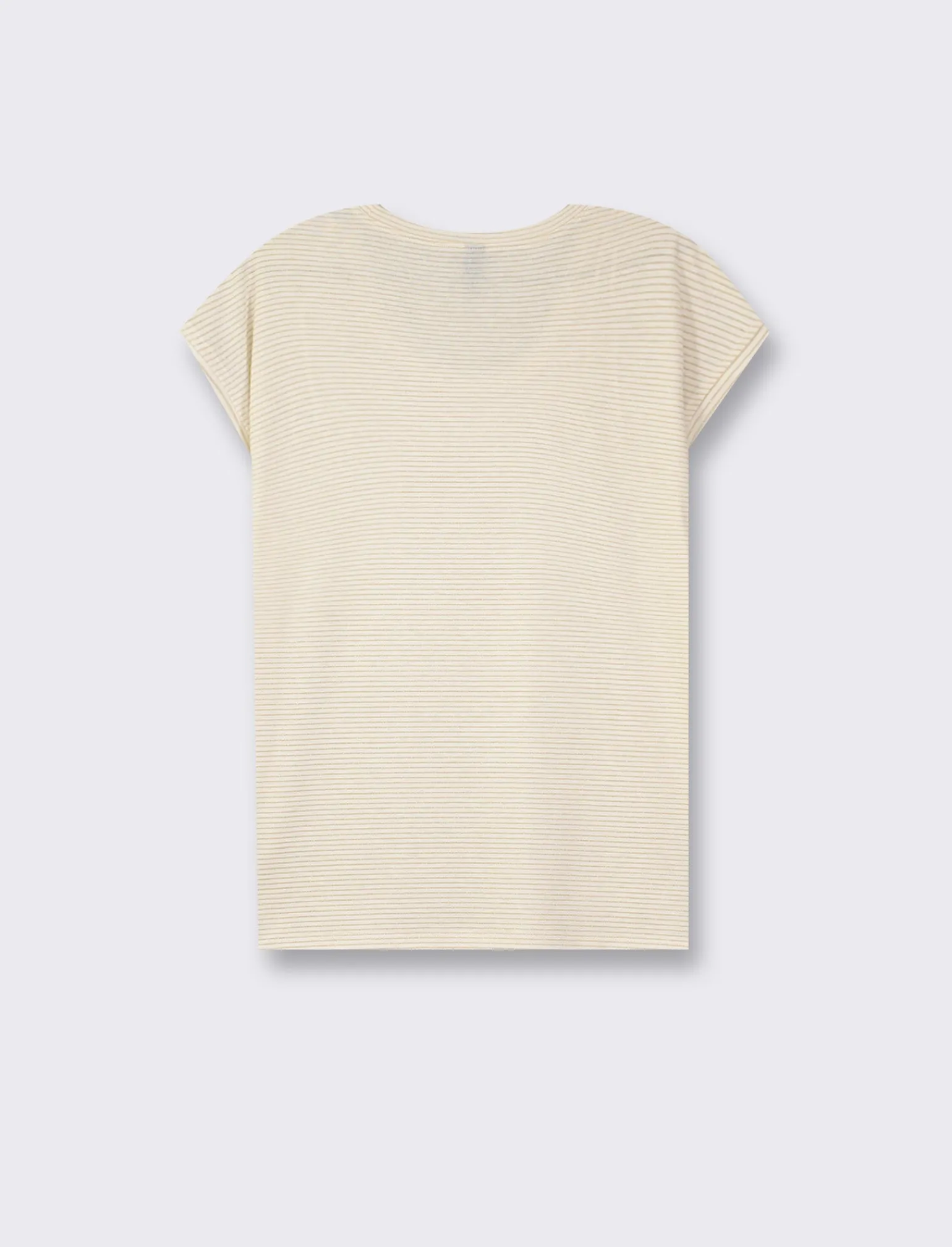 Donna Piazza Italia T-Shirt E Top<T shirt modello a T girocollo con tessuto ottoman e filato effetto metallizato - latte