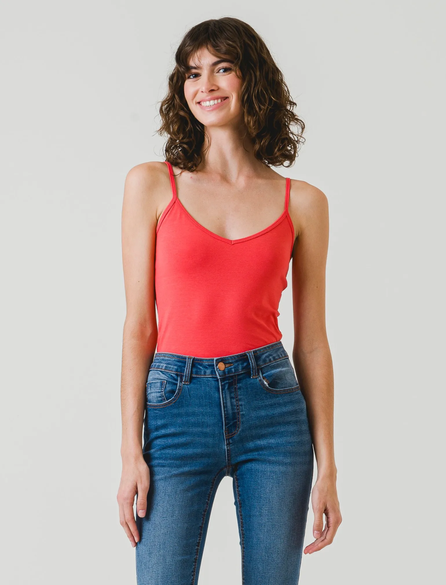 Donna Piazza Italia Donna<Top con bretelle regolabili - Corallo