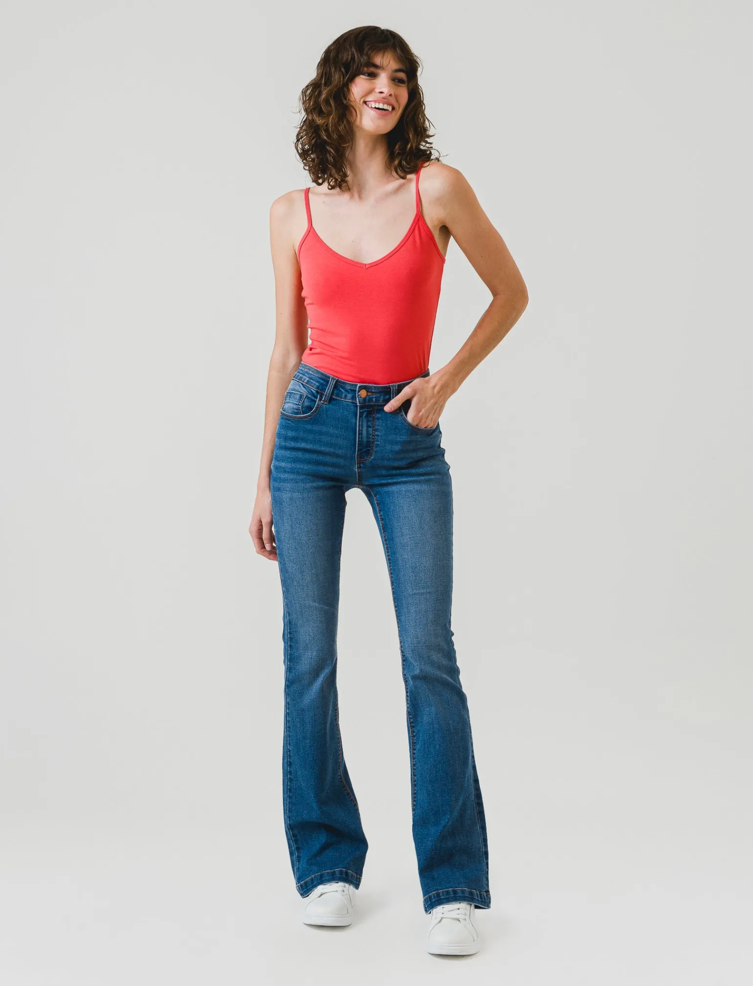 Donna Piazza Italia Donna<Top con bretelle regolabili - Corallo