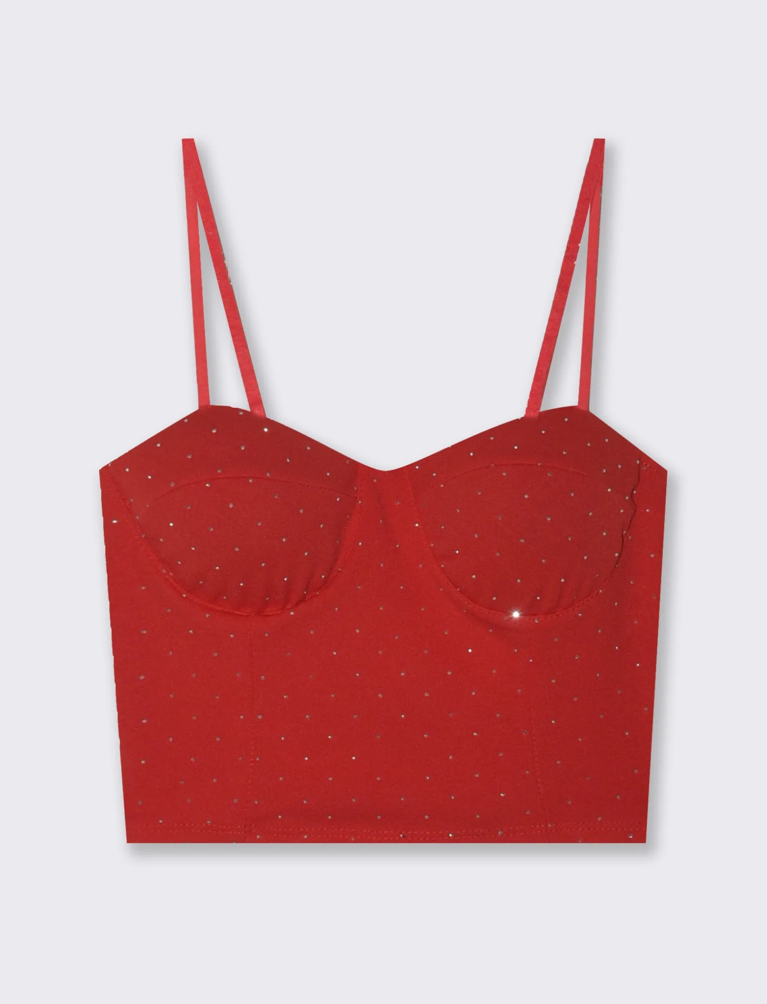 Donna Piazza Italia T-Shirt E Top<TOP CON STRASS - Rosso