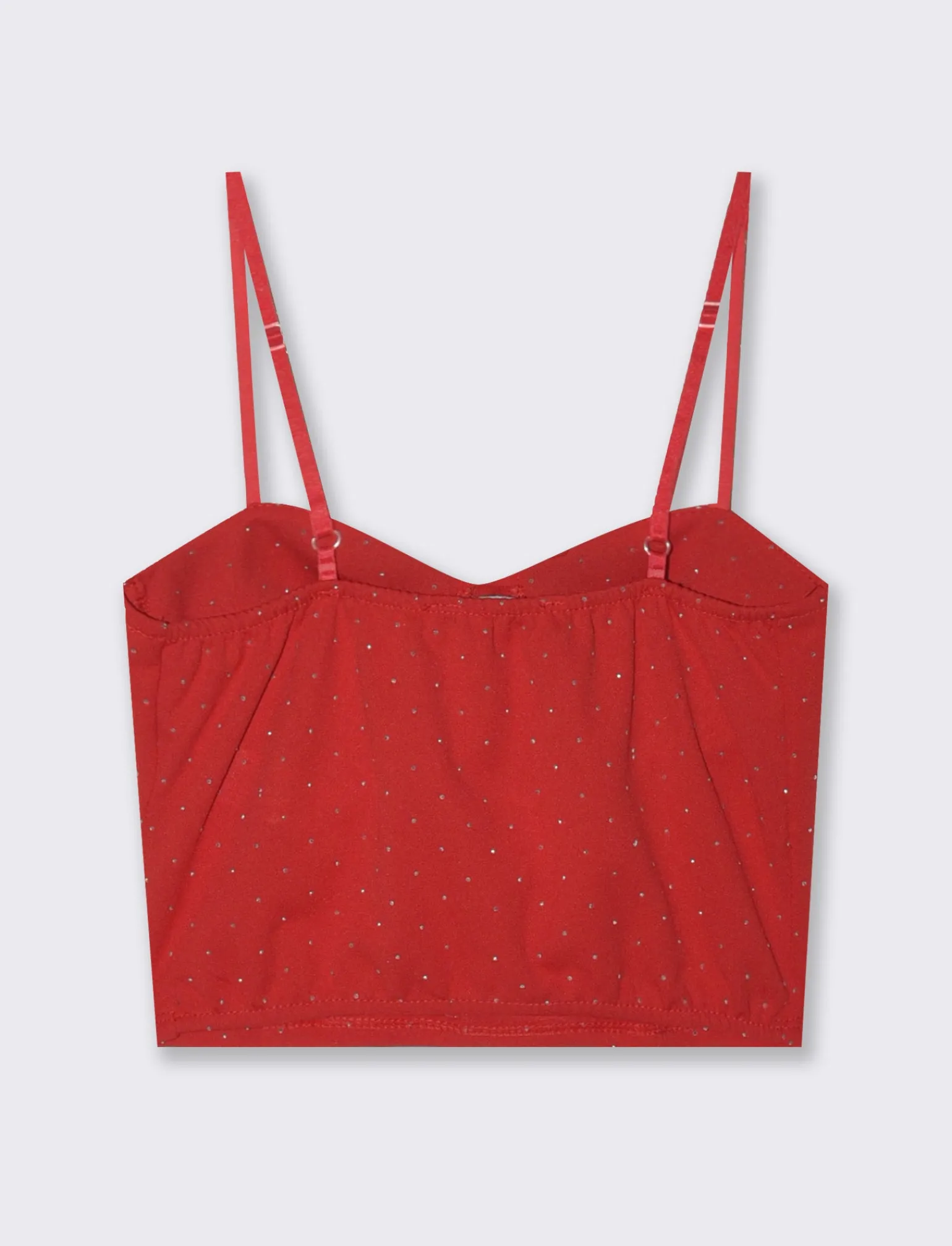 Donna Piazza Italia T-Shirt E Top<TOP CON STRASS - Rosso