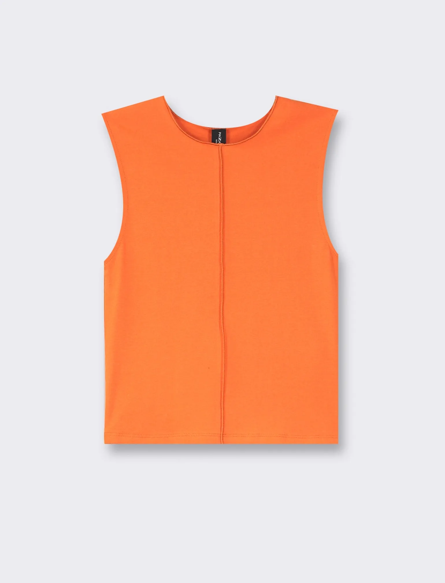 Donna Piazza Italia Donna | T-Shirt E Top<Top elastico slim basic smanicato girocollo - Arancio