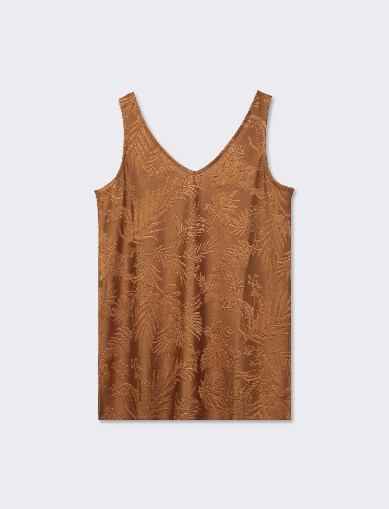 Donna Piazza Italia T-Shirt E Top<Top elatsico vestibilità regular e lavorazione jaquard - tabacco
