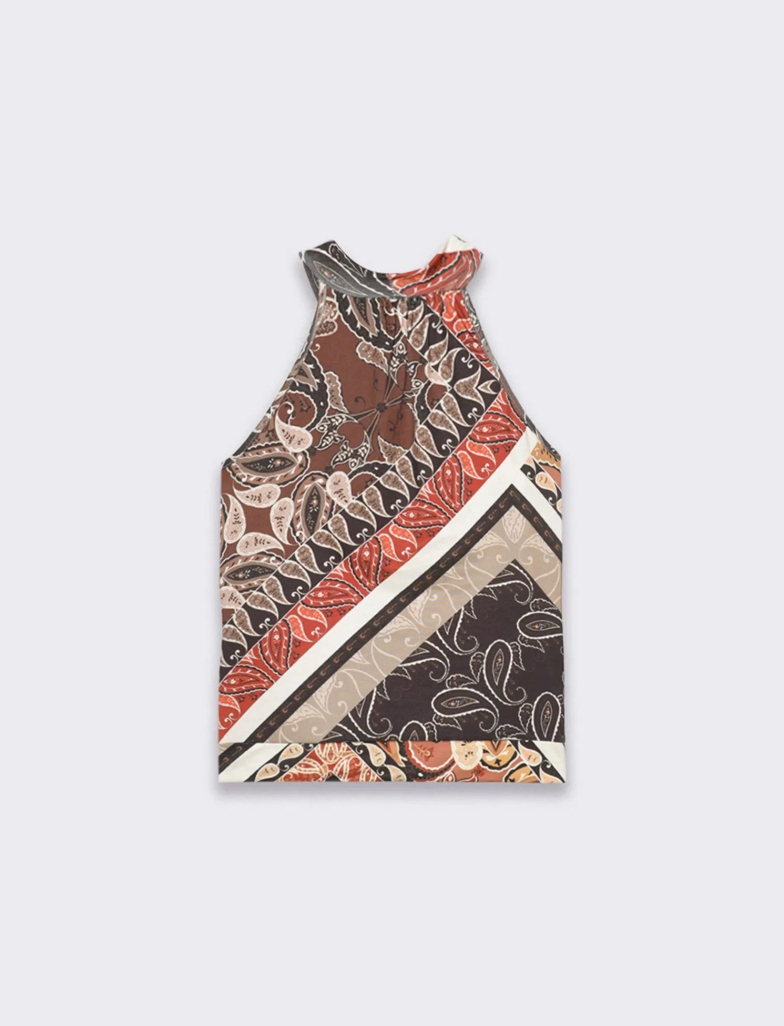 Donna Piazza Italia T-Shirt E Top<Top halter neck stampato girocollo con giromanica ampio -