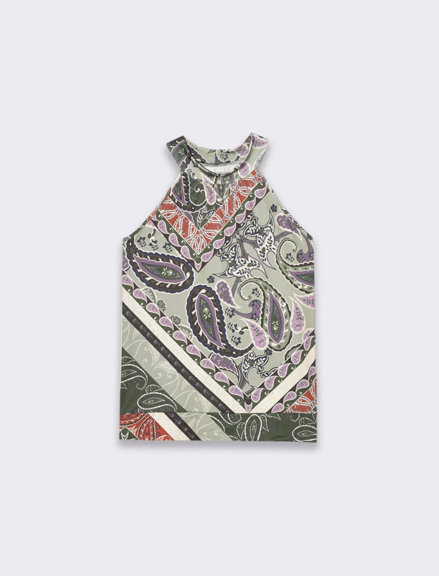 Donna Piazza Italia T-Shirt E Top<Top halter neck stampato girocollo con giromanica ampio - Ve.milit.