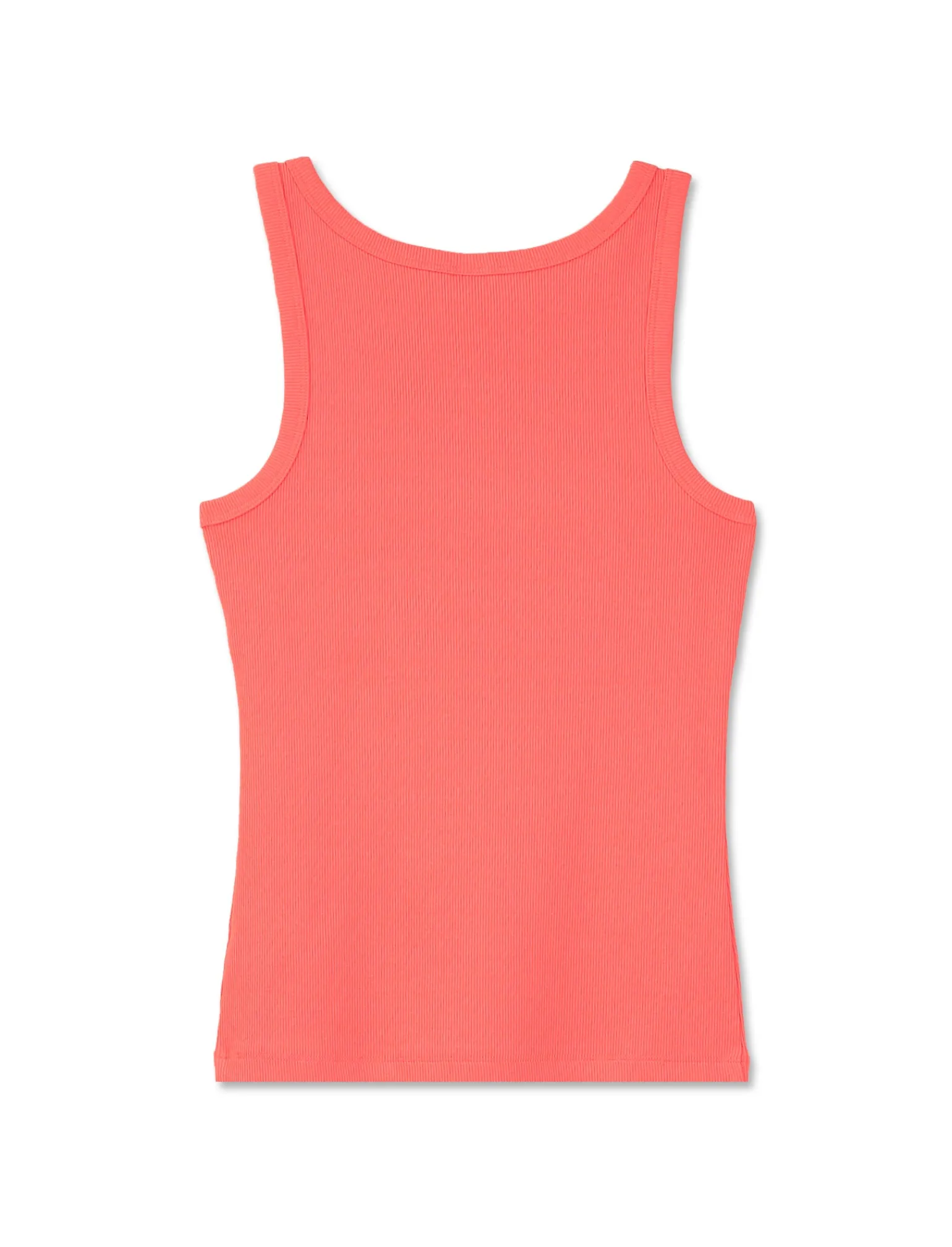 Donna Piazza Italia Donna | T-Shirt E Top<Top in cotone elastico, lavorazione a coste vestibilità slim - Corallo