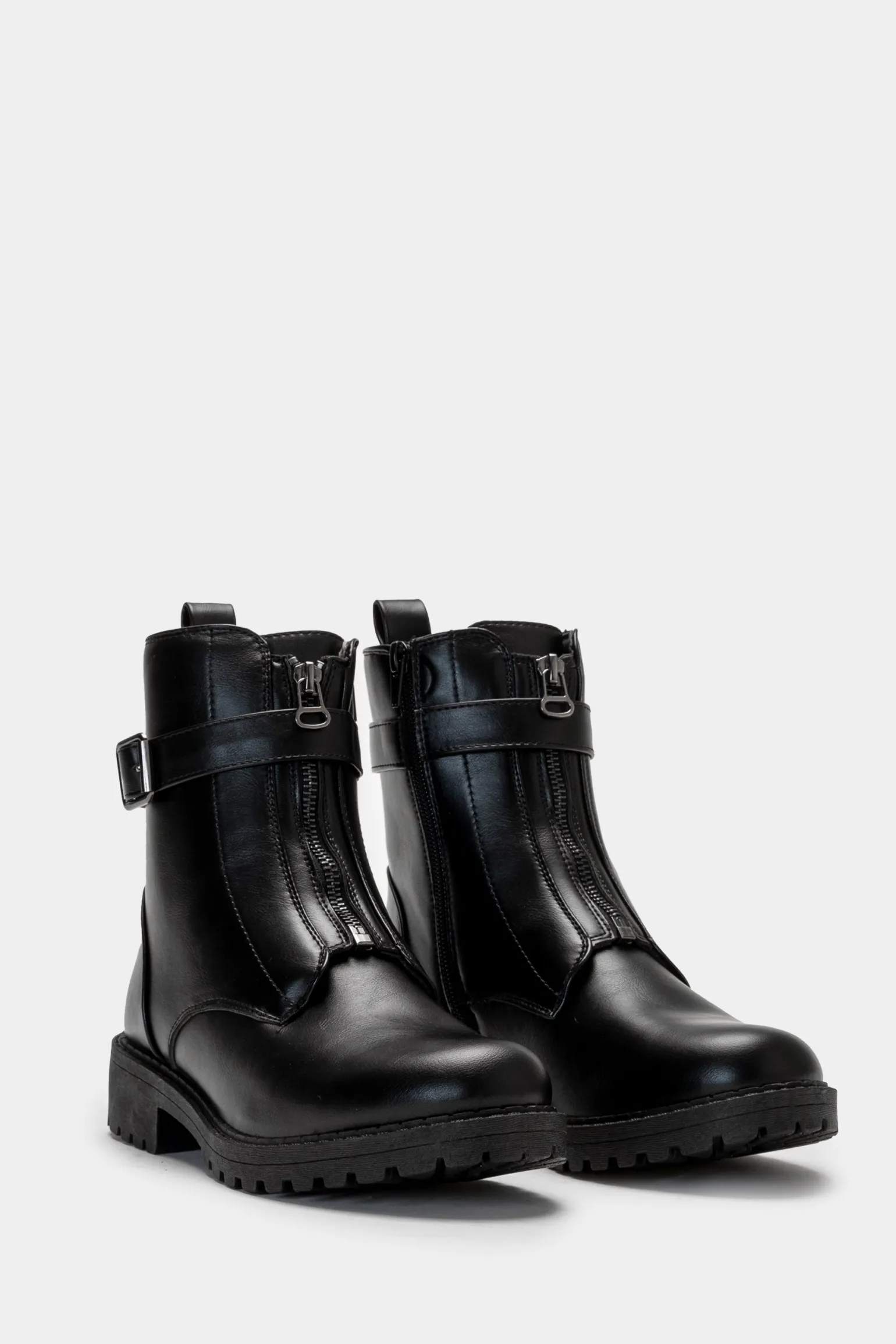 Donna Piazza Italia Tronchetti<Tronchetto con zip centrale con cinturno e fondo roccia -