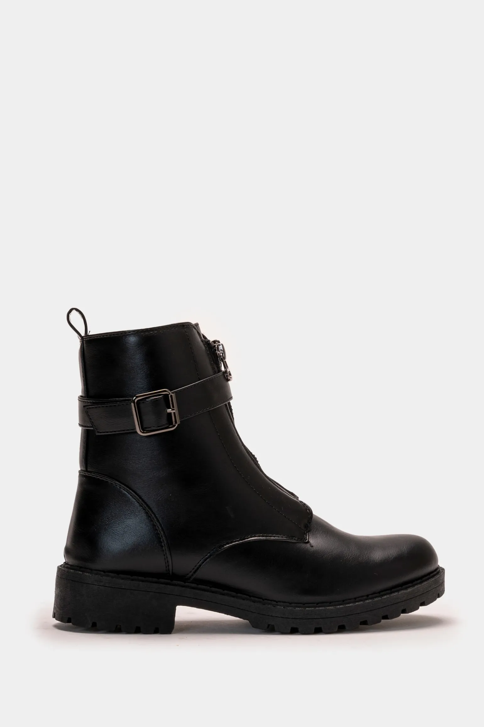 Donna Piazza Italia Tronchetti<Tronchetto con zip centrale con cinturno e fondo roccia -