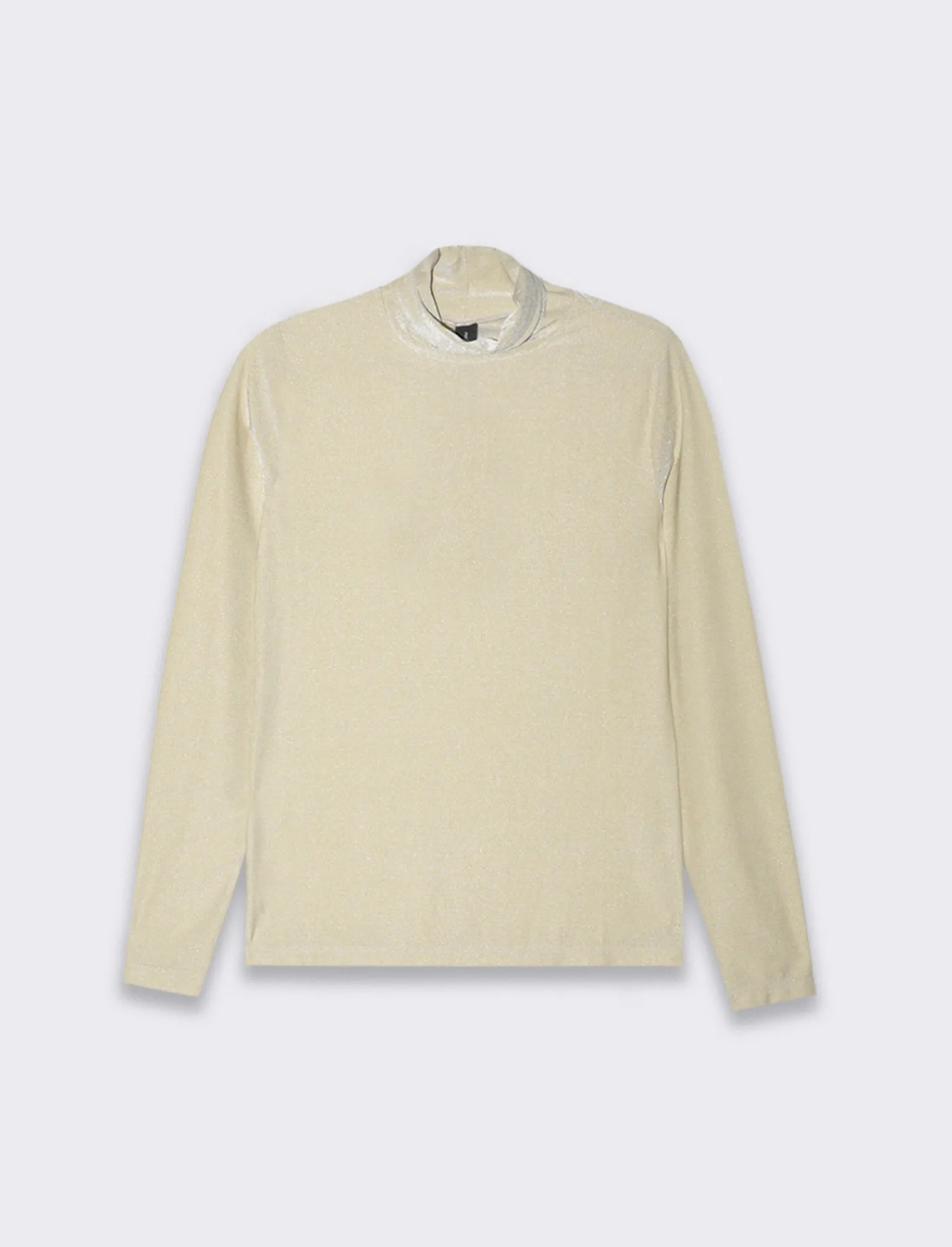 Donna Piazza Italia Donna | Maglieria<T-shirt a collo alto con filo effetto metallizzato vestibilità slim - Avorio