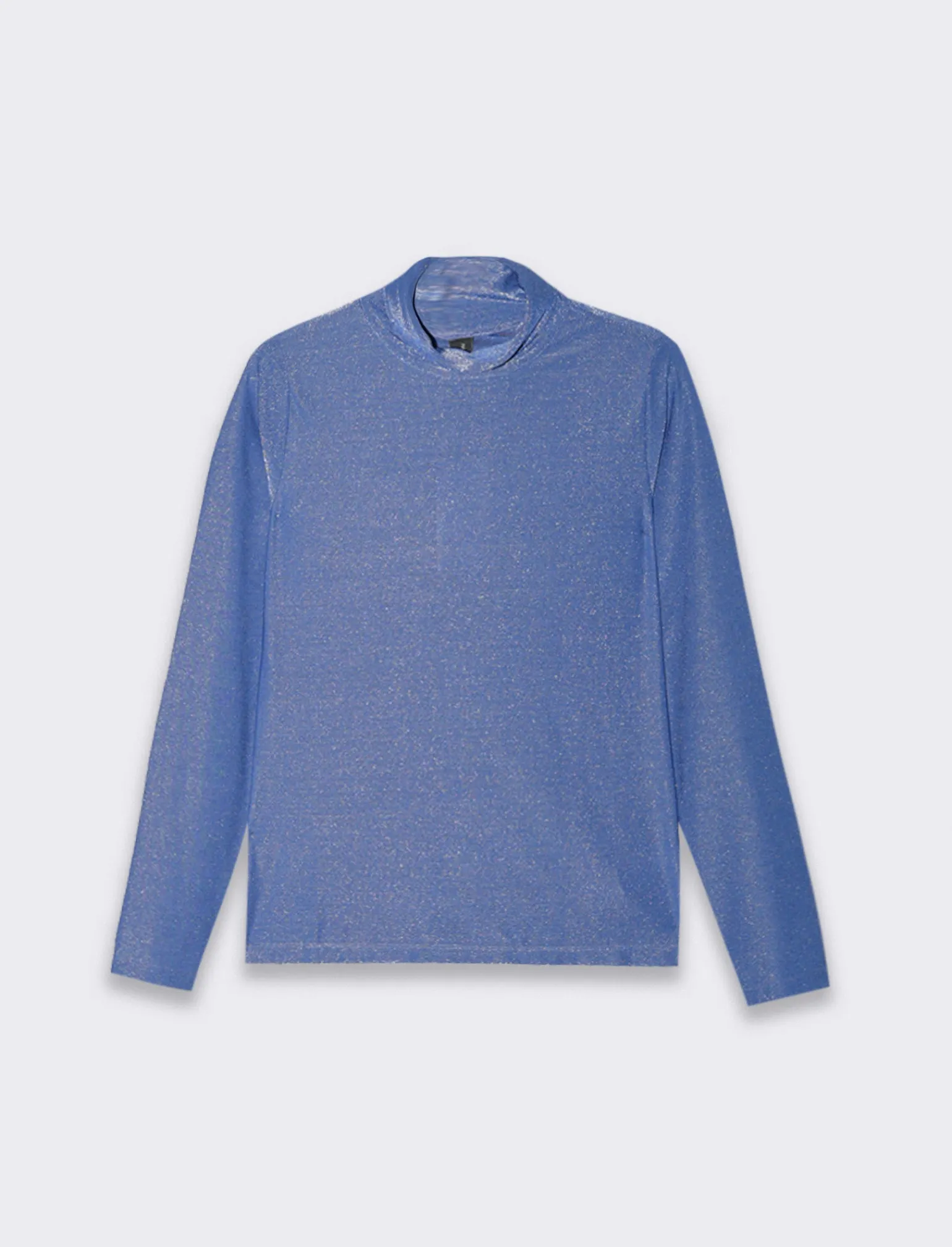 Donna Piazza Italia Donna | Maglieria<T-shirt a collo alto con filo effetto metallizzato vestibilità slim - Royal
