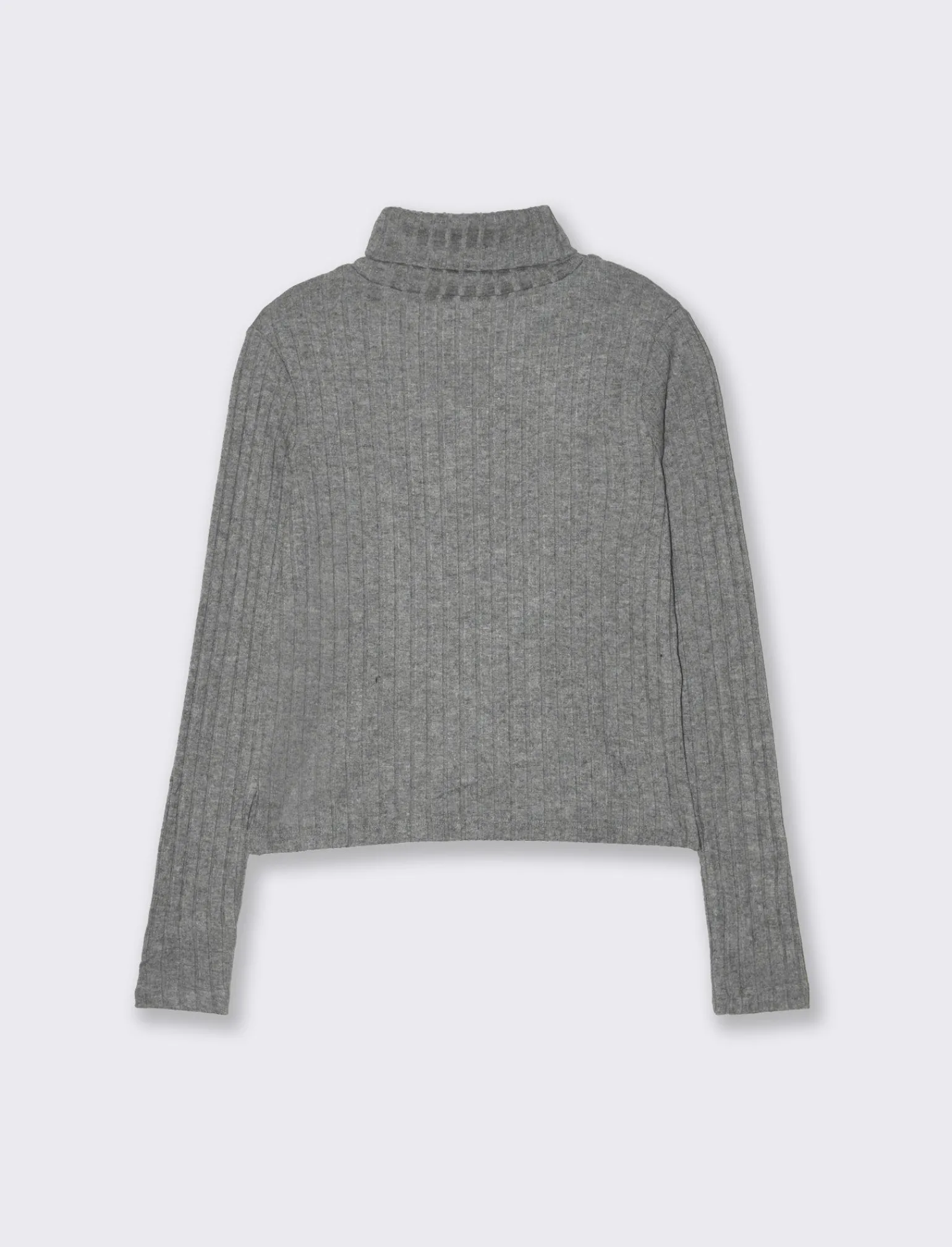 Donna Piazza Italia Maglieria<T-shirt a collo alto e manica lunga e tessuto lavorato a coste - melange