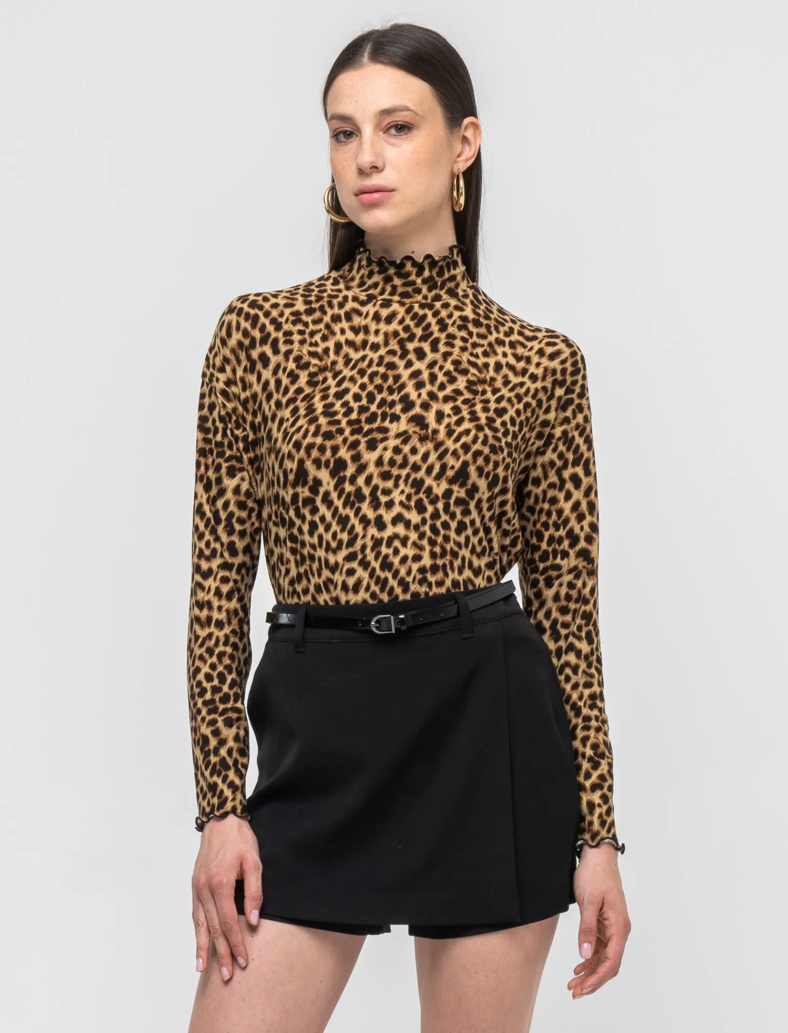 Donna Piazza Italia Donna | Maglieria<T-shirt a collo alto stampata a manica lunga - var 1