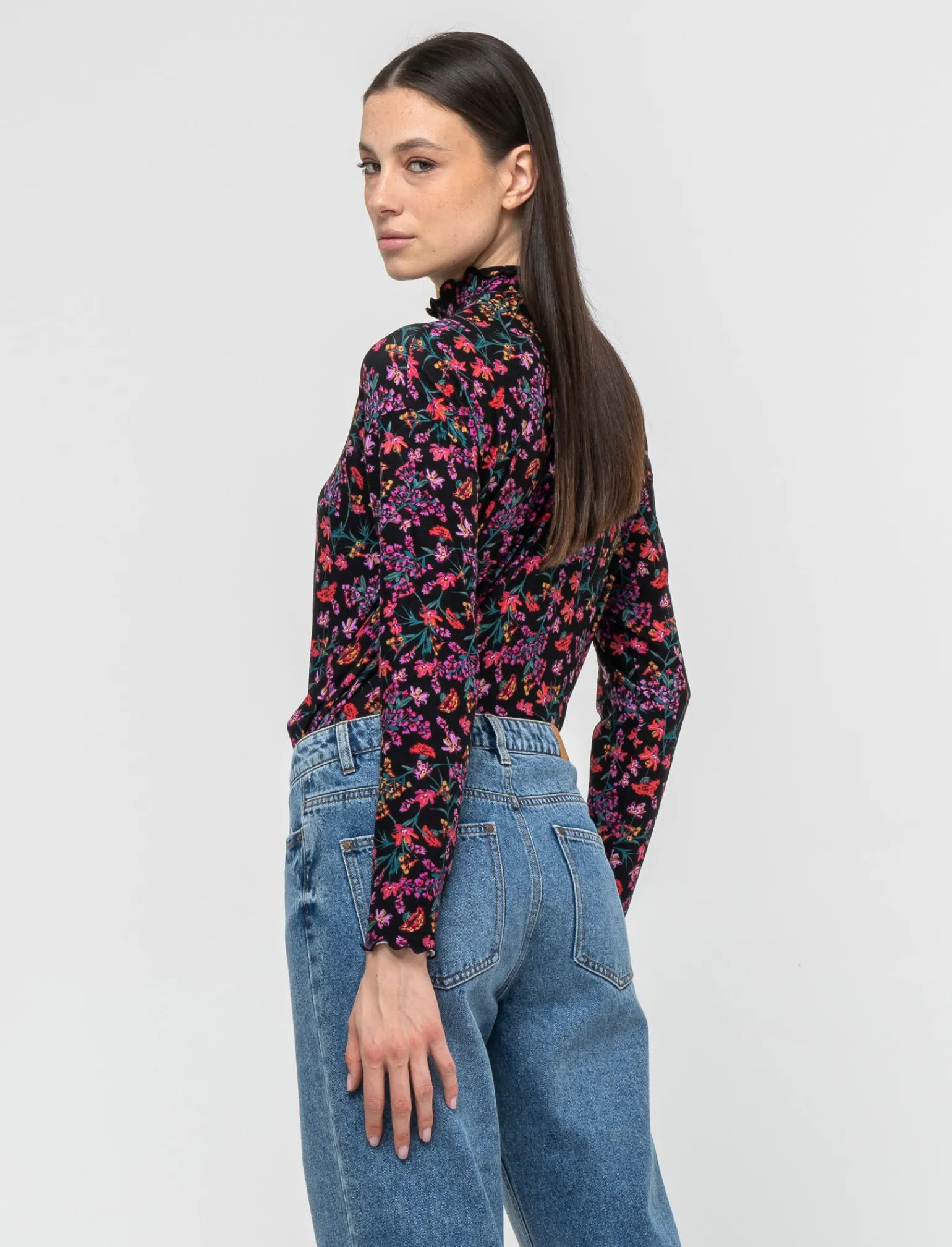 Donna Piazza Italia Donna | Maglieria<T-shirt a collo alto stampata a manica lunga - var 2