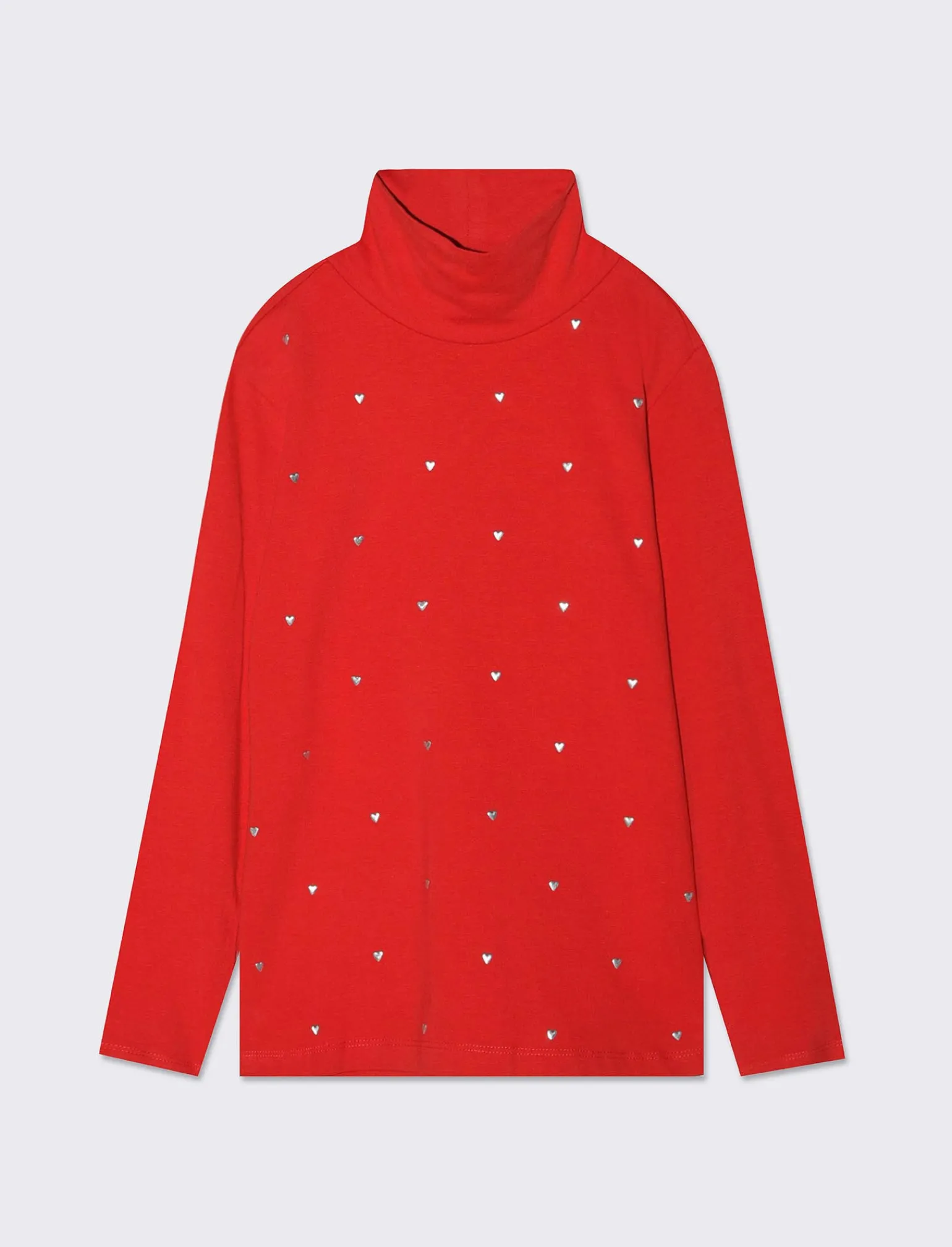 Piazza Italia Bambina | T-Shirt E Top<T-shirt collo alto in cotone elasticizzato con borchie adesive -