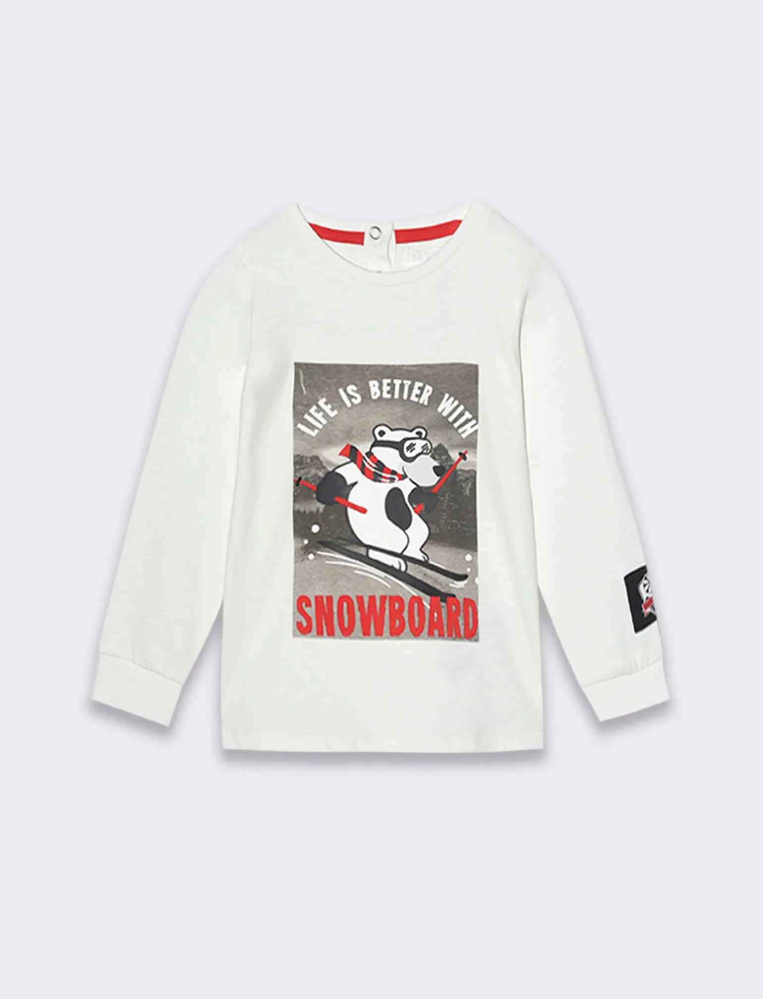 Piazza Italia Neonato | T-Shirt E Top<T-shirt con polsini a costina - panna