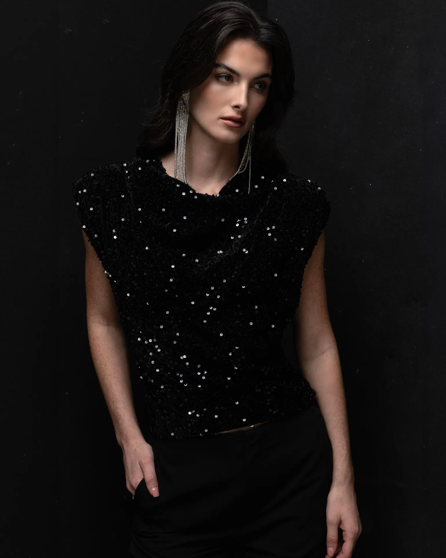 Donna Piazza Italia T-Shirt E Top<Tshirt con spalline in paillettes -
