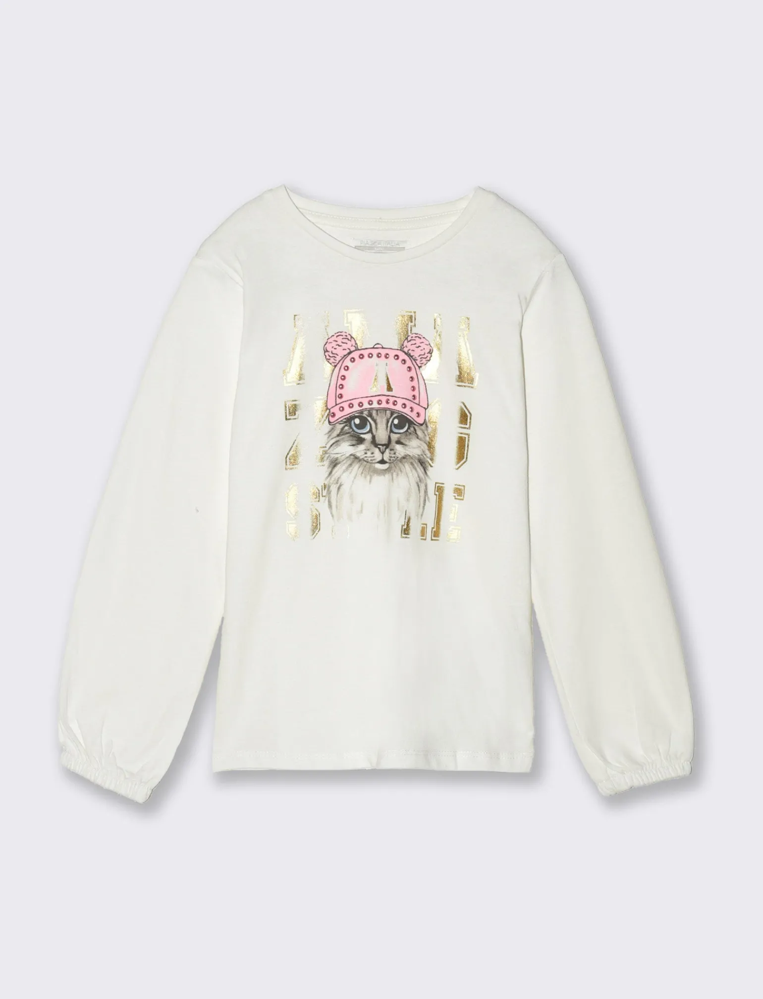 Piazza Italia Bambina | T-Shirt E Top<T-shirt con stampa a borchie da bambina - Bianco sporco