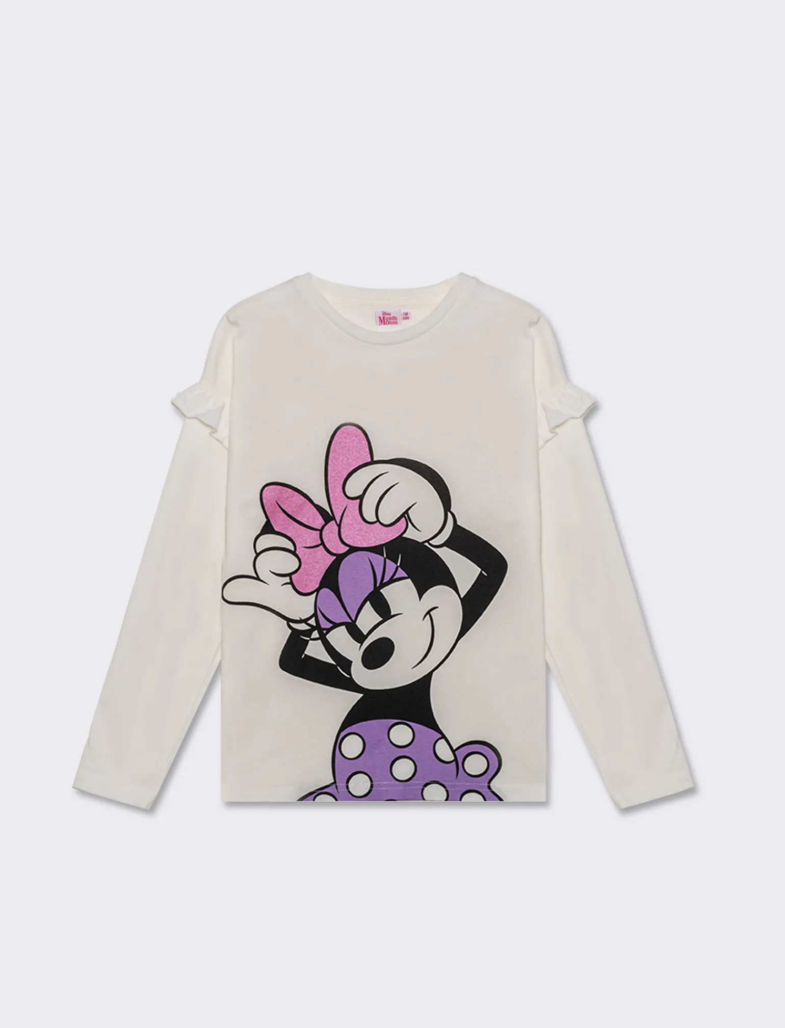 Piazza Italia Bambina | T-Shirt E Top<T-shirt con stampa minnie e rouches alle maniche  - sporco