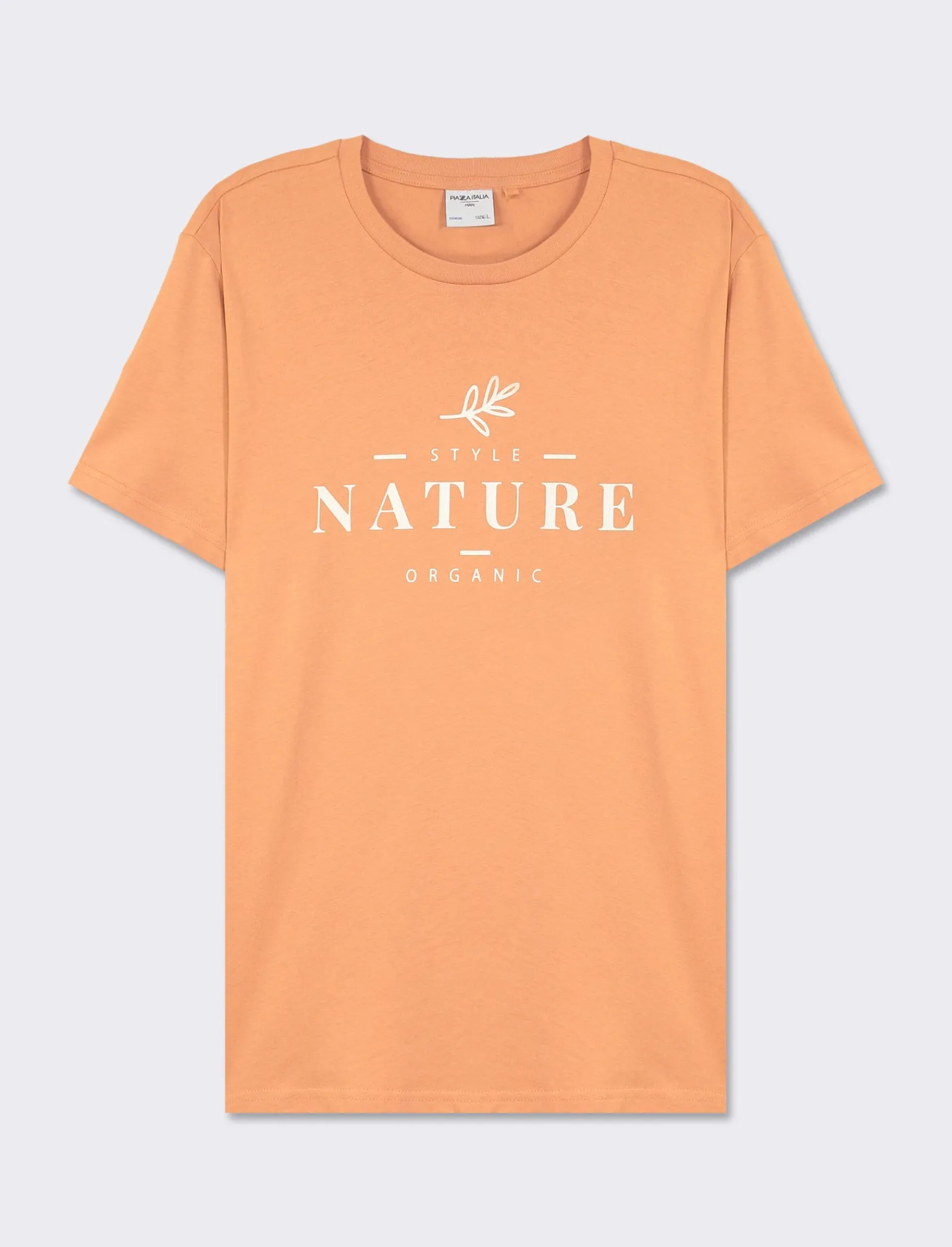 Uomo Piazza Italia Uomo | Polo E T-Shirt<T-shirt girocollo con stampa a contrasto sulle maniche regular fit - Rosa salmone