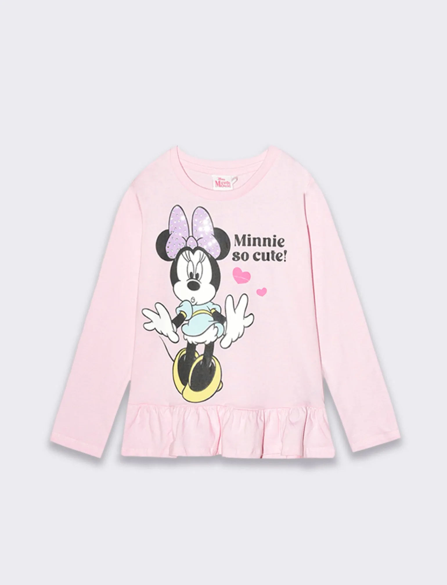 Piazza Italia T-Shirt E Top | T-Shirt E Top<T-shirt girocollo manica lunga 100% cotone con balza al fondo e stampa Minnie -