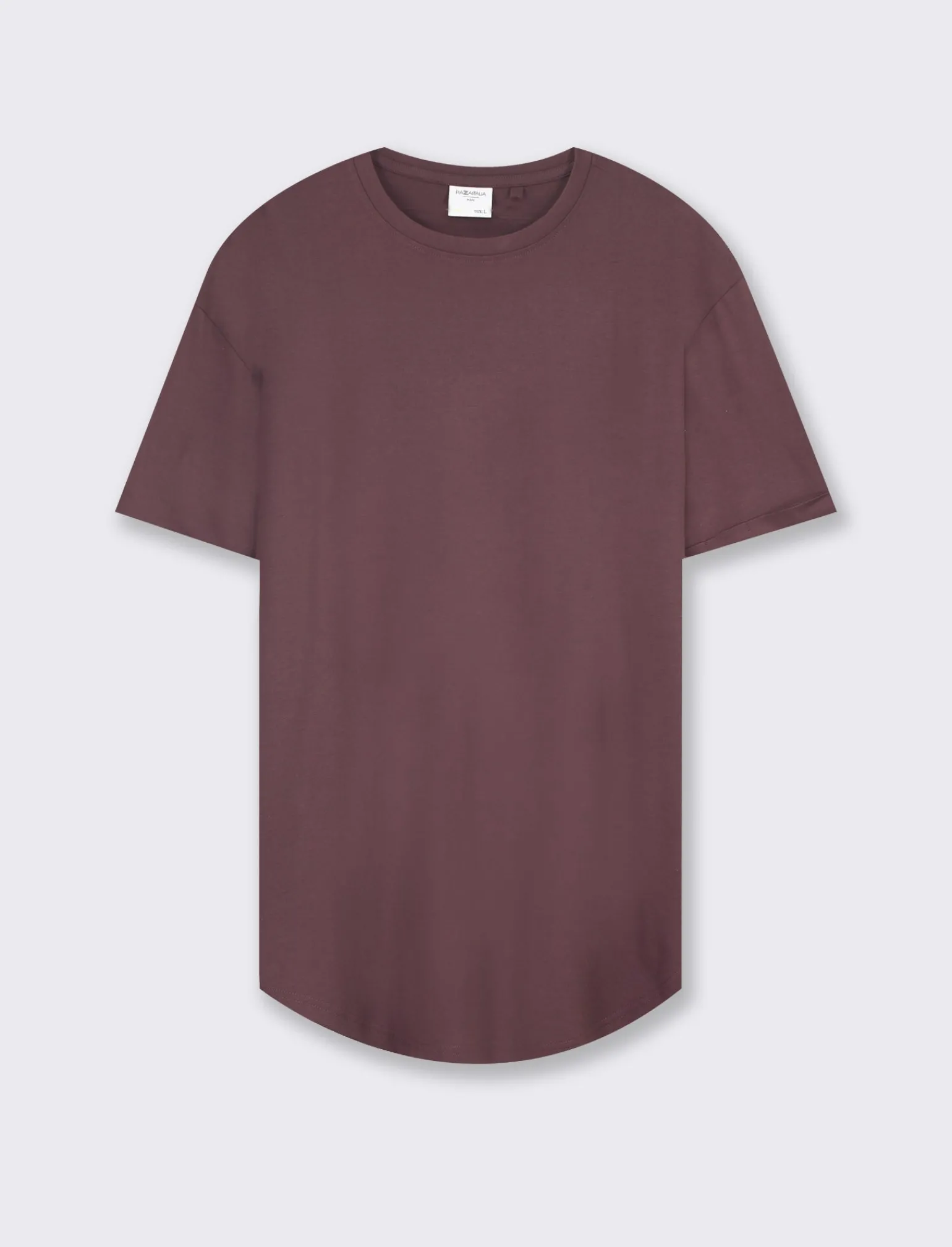 Uomo Piazza Italia Uomo | Polo E T-Shirt<T-shirt girocollo maniche corte loose fit in jersey misto viscosa con fondo stondato - Bordeaux