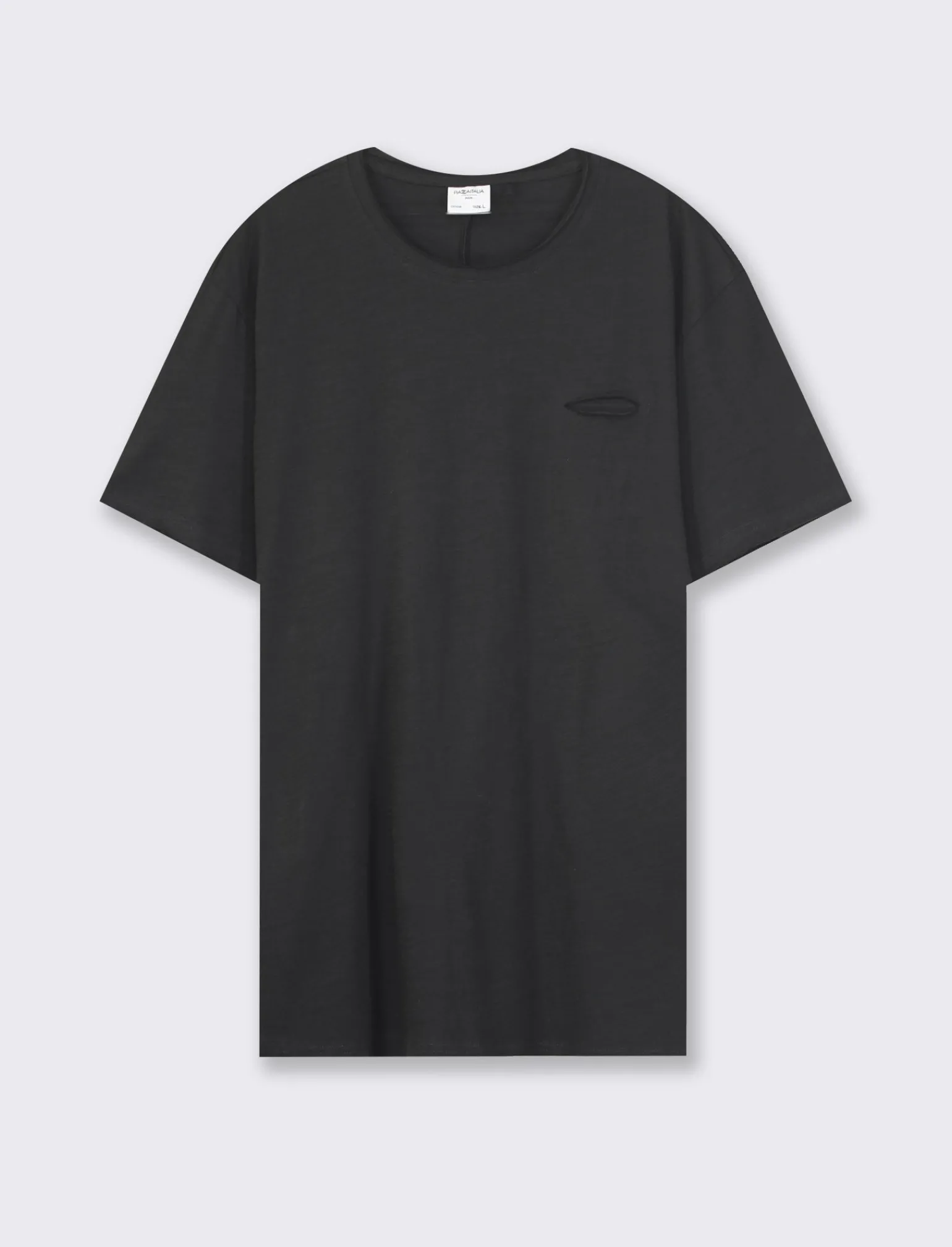 Uomo Piazza Italia Uomo | Polo E T-Shirt<T-shirt girocollo maniche corte loose fit in jersey slub puro cotone -