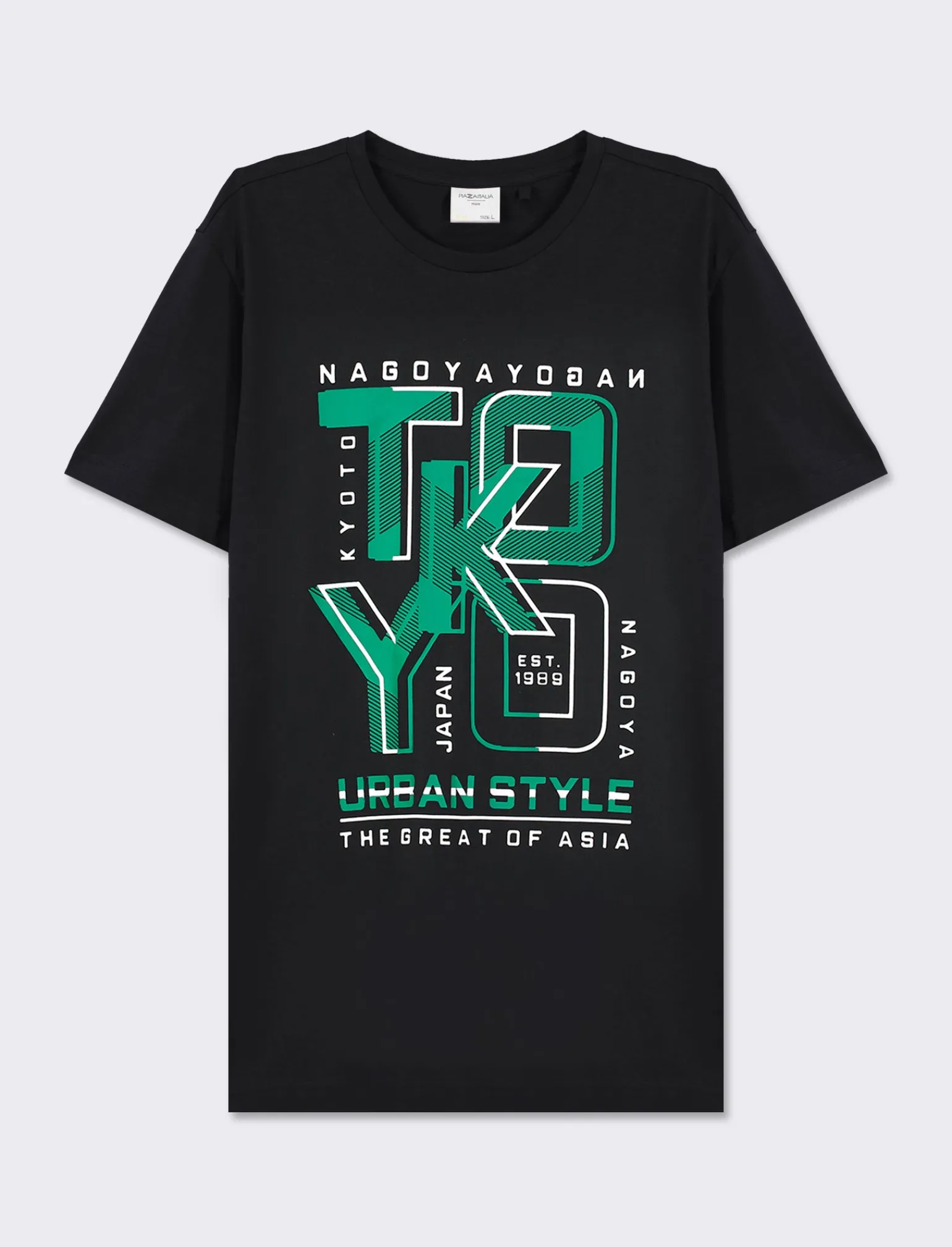 Uomo Piazza Italia Uomo | Polo E T-Shirt<T-shirt girocollo maniche corte regular fit college inspiration -
