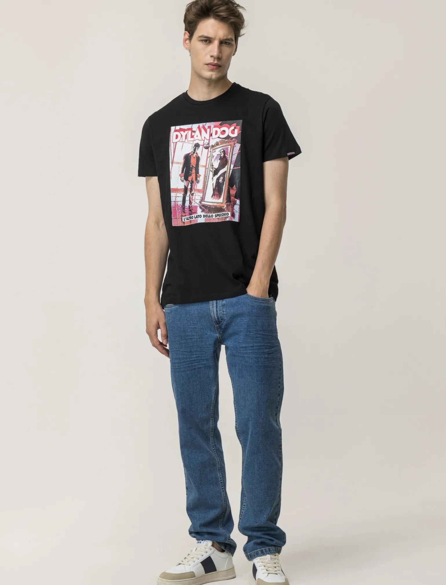 Uomo Piazza Italia Uomo | Polo E T-Shirt<T-shirt girocollo maniche corte regular fit con stampa DYLAN DOG License -