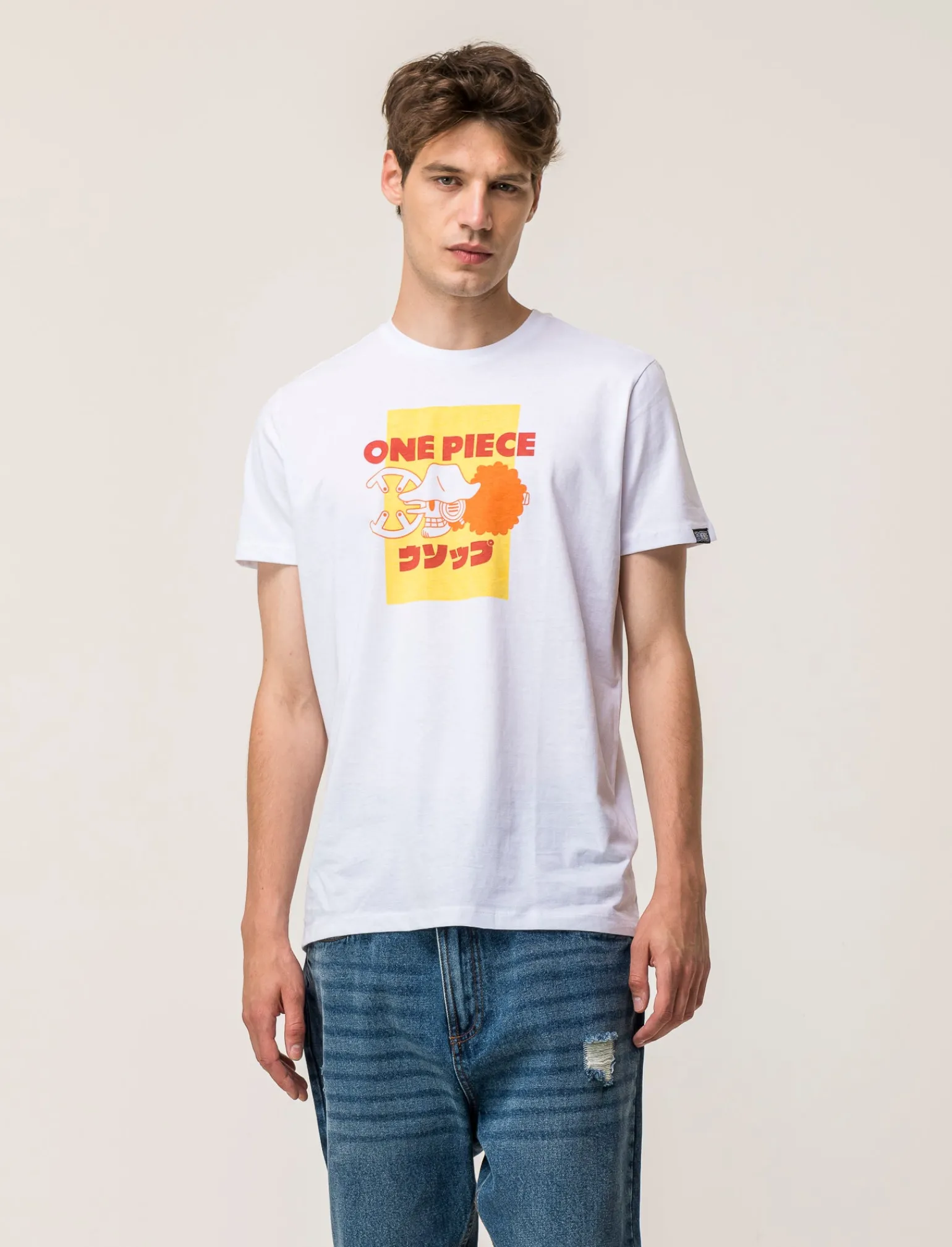 Uomo Piazza Italia Uomo | Polo E T-Shirt<T-shirt girocollo maniche corte regular fit con stampa ONE PIECE License -