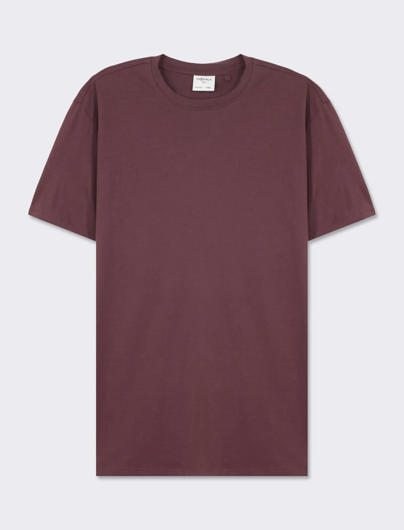 Uomo Piazza Italia Uomo | Polo E T-Shirt<T-shirt girocollo maniche corte regular fit in jersey cotone premium - Bordeaux