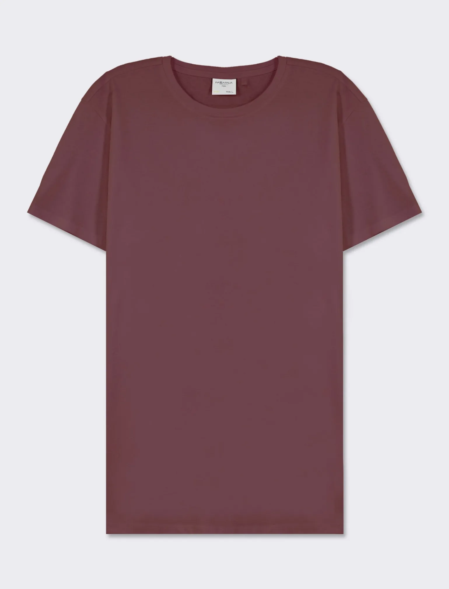 Uomo Piazza Italia Uomo | Polo E T-Shirt<T-shirt girocollo maniche corte regular fit in jersey puro cotone - Bordeaux
