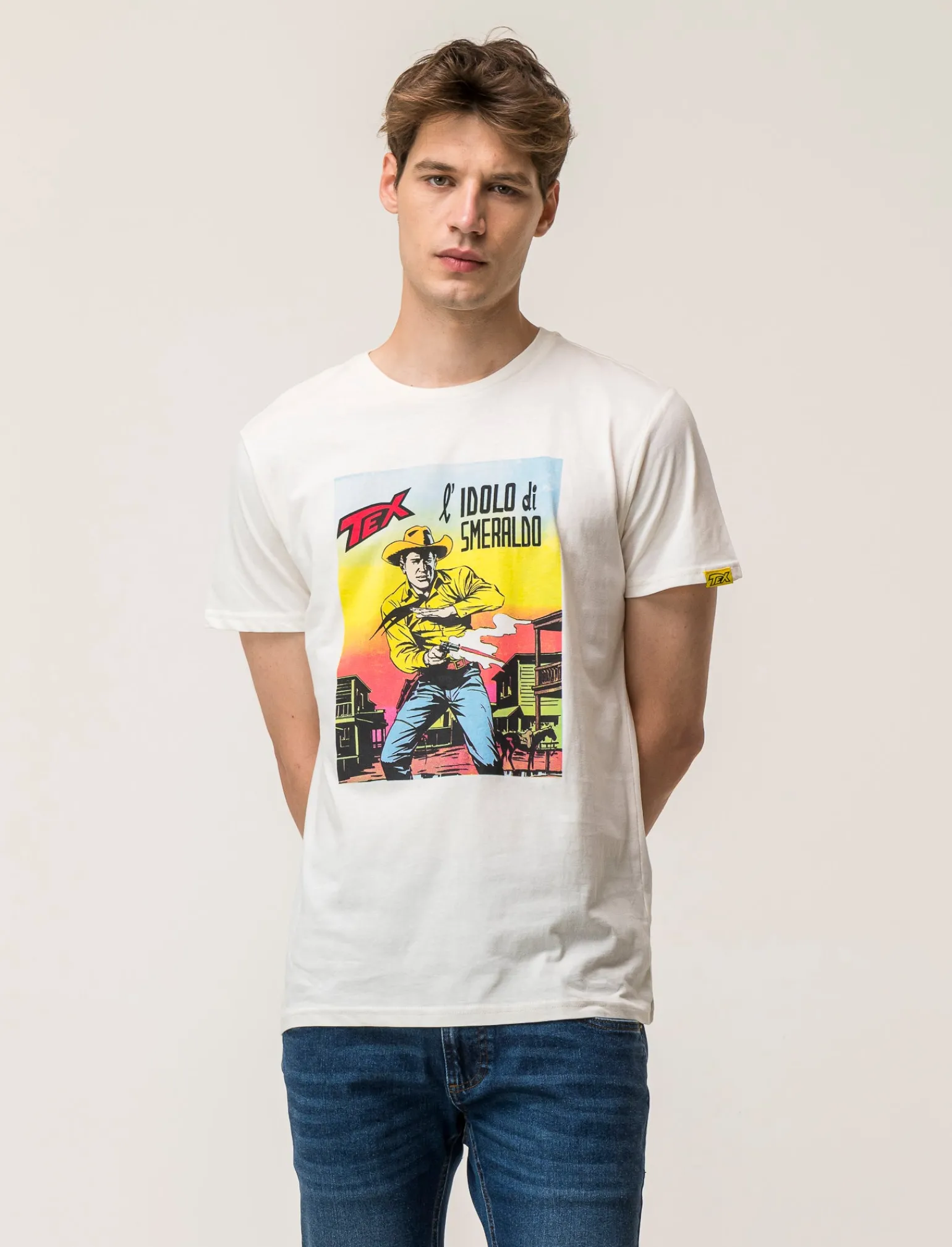 Uomo Piazza Italia Uomo | Polo E T-Shirt<T-shirt girocollo maniche corte regular fitcon TEX WILLER License - sporco