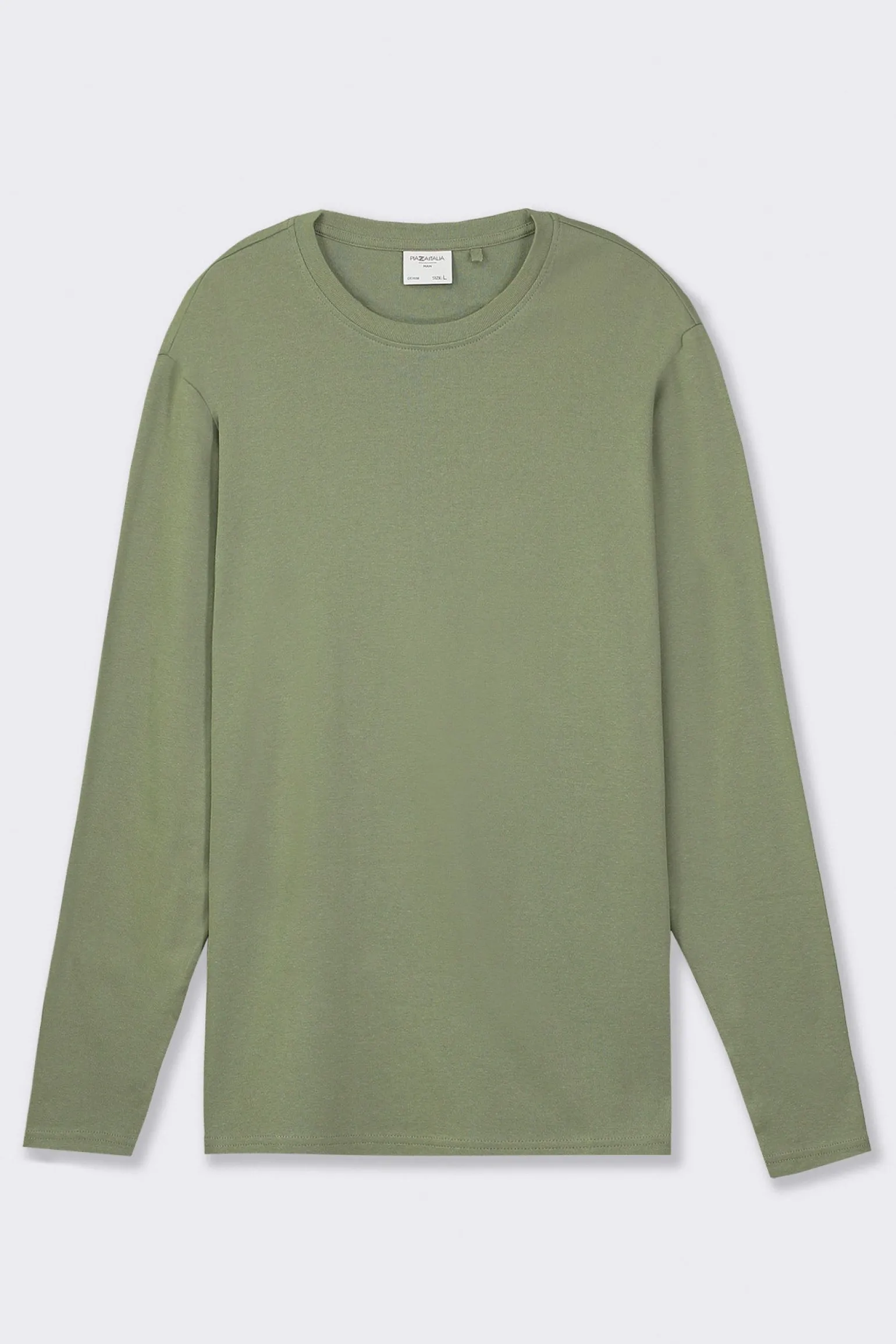 Uomo Piazza Italia Uomo | Polo E T-Shirt<T-shirt girocollo slim fit in jersey - salvia