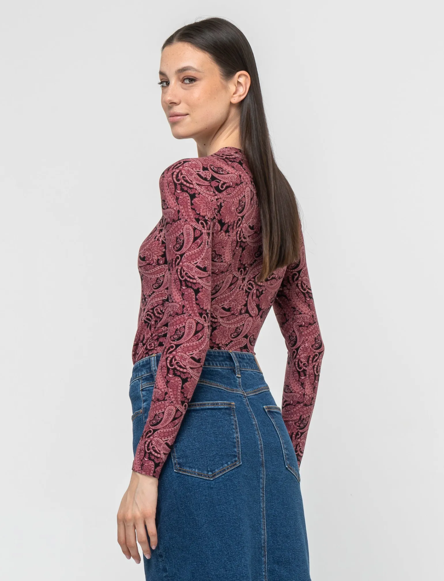 Donna Piazza Italia Donna | Maglieria<T-shirt girocollo stampata manica lunga - var 2