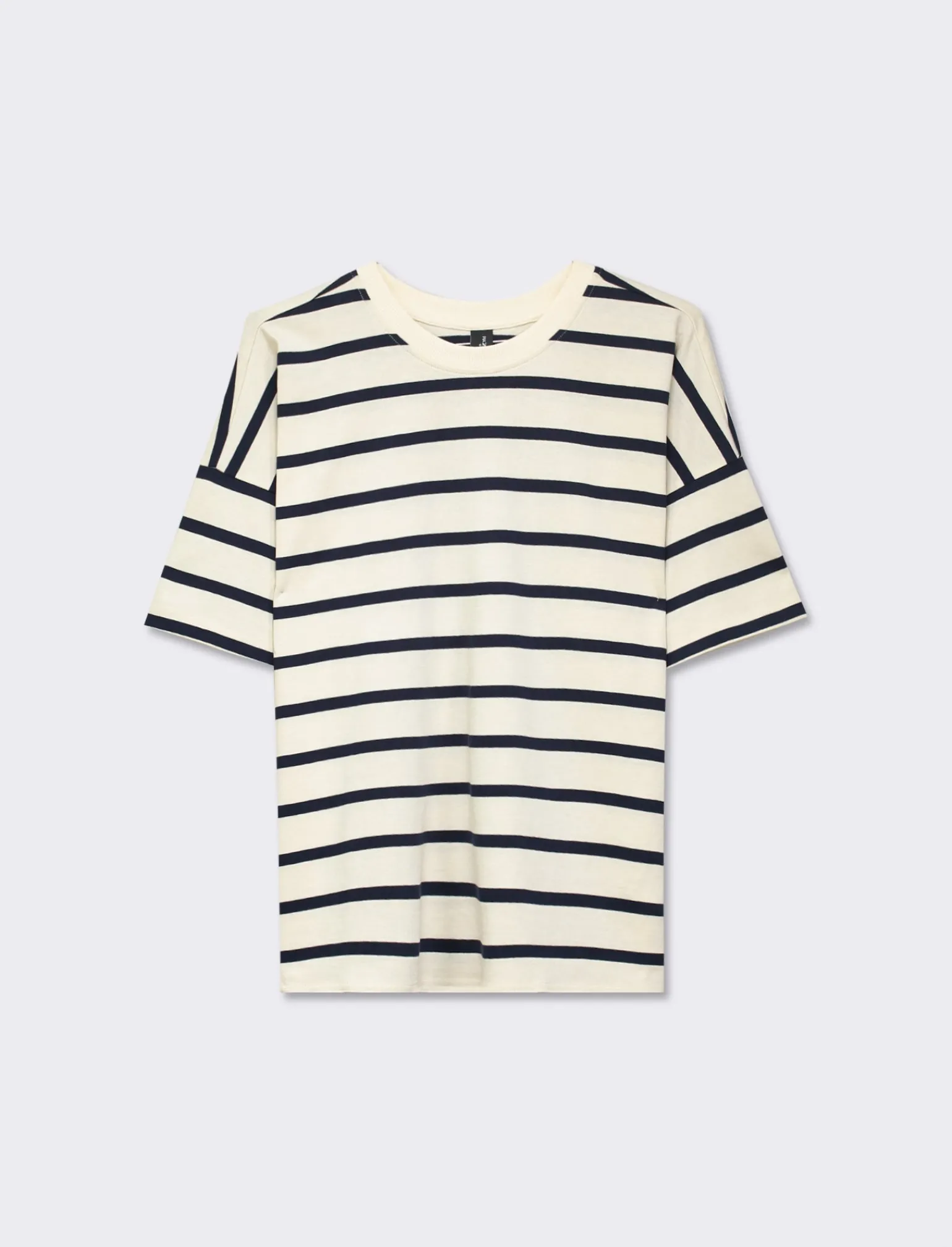 Donna Piazza Italia Maglieria<T-shirt in cotone con manica 3/4 a strisce - var 1