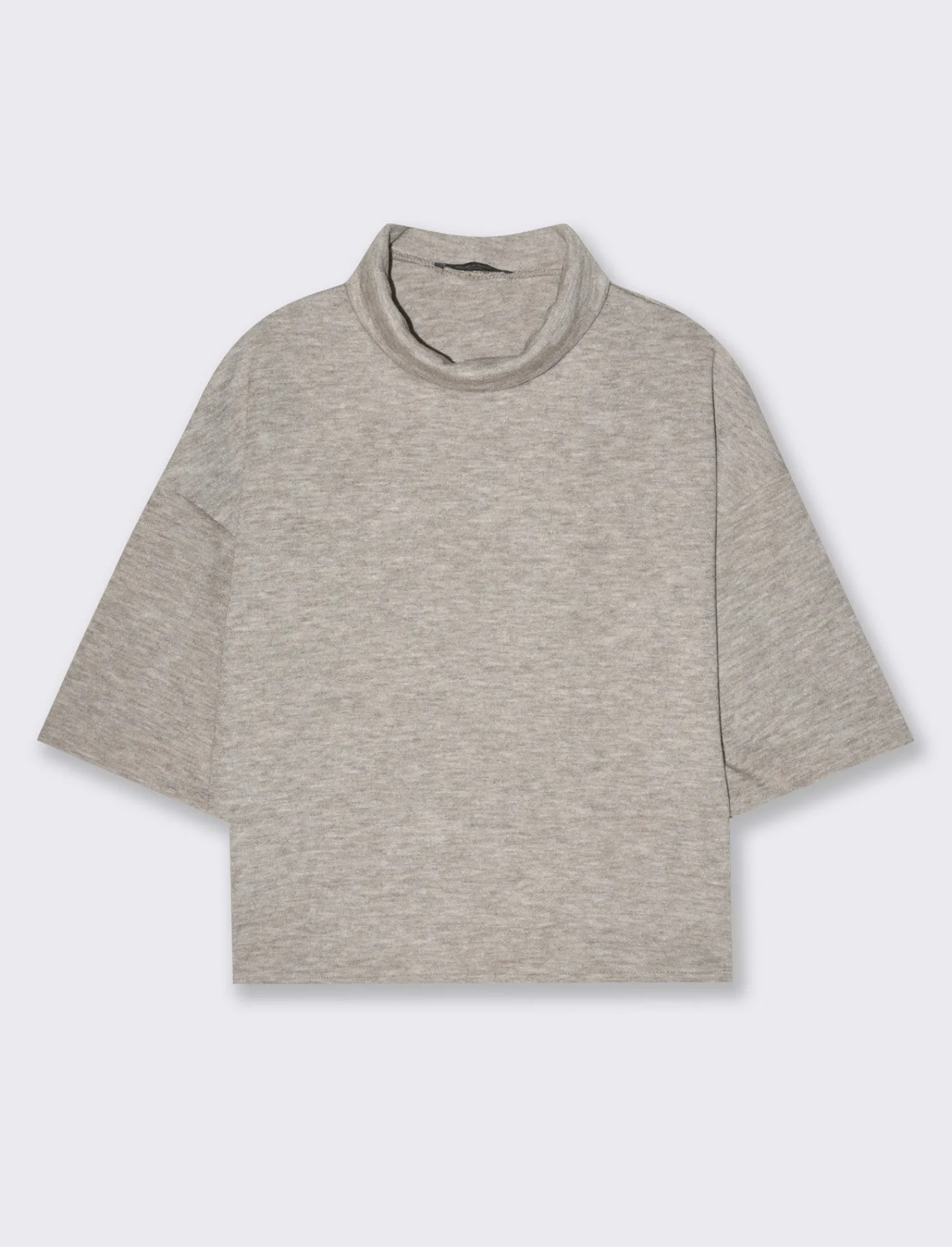 Donna Piazza Italia T-Shirt E Top<T-shirt in maglia a collo alto - Tortora melange