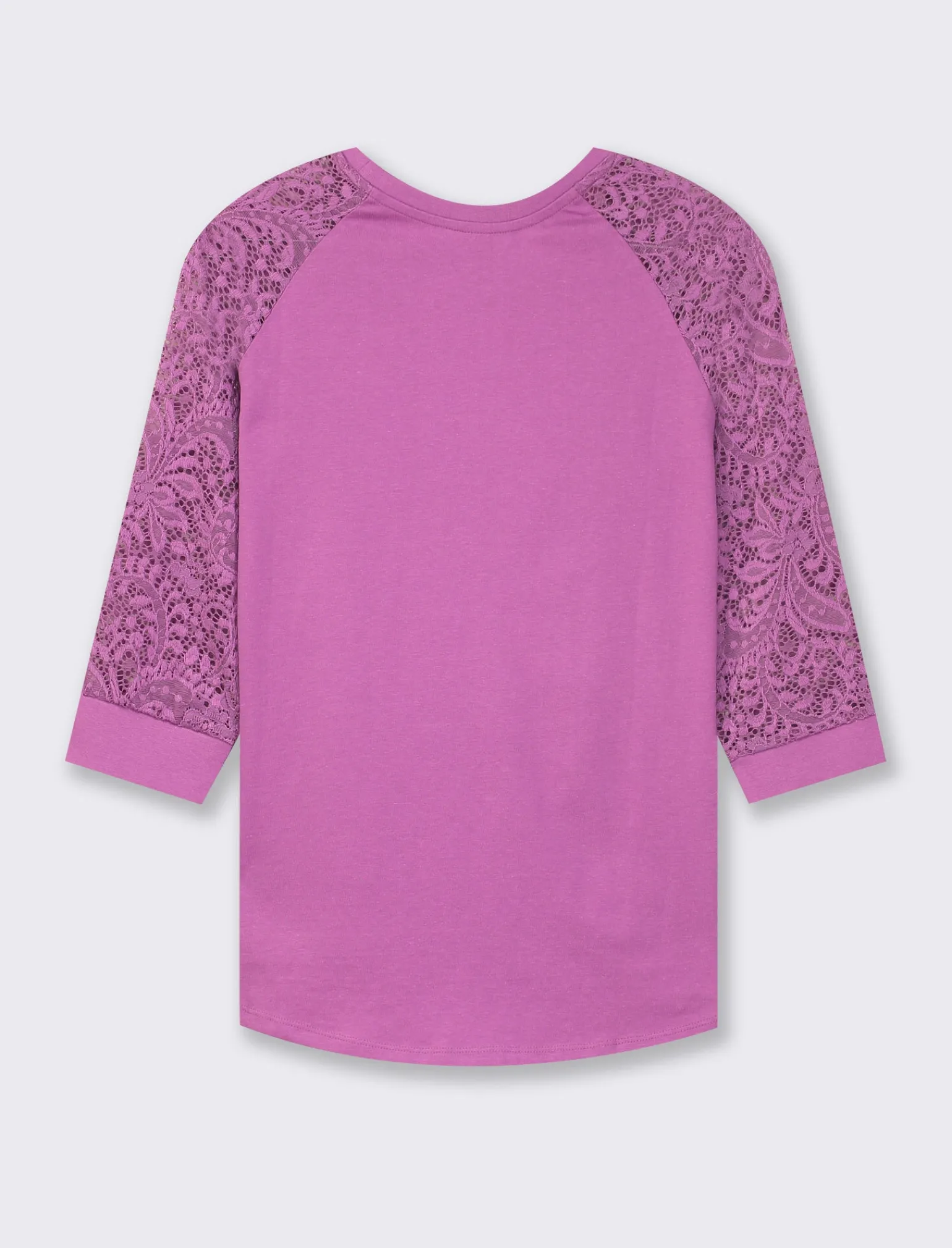 Donna Piazza Italia Maglieria<T-shirt in pizzo con manica 3/4 e motivi floreali raglan -