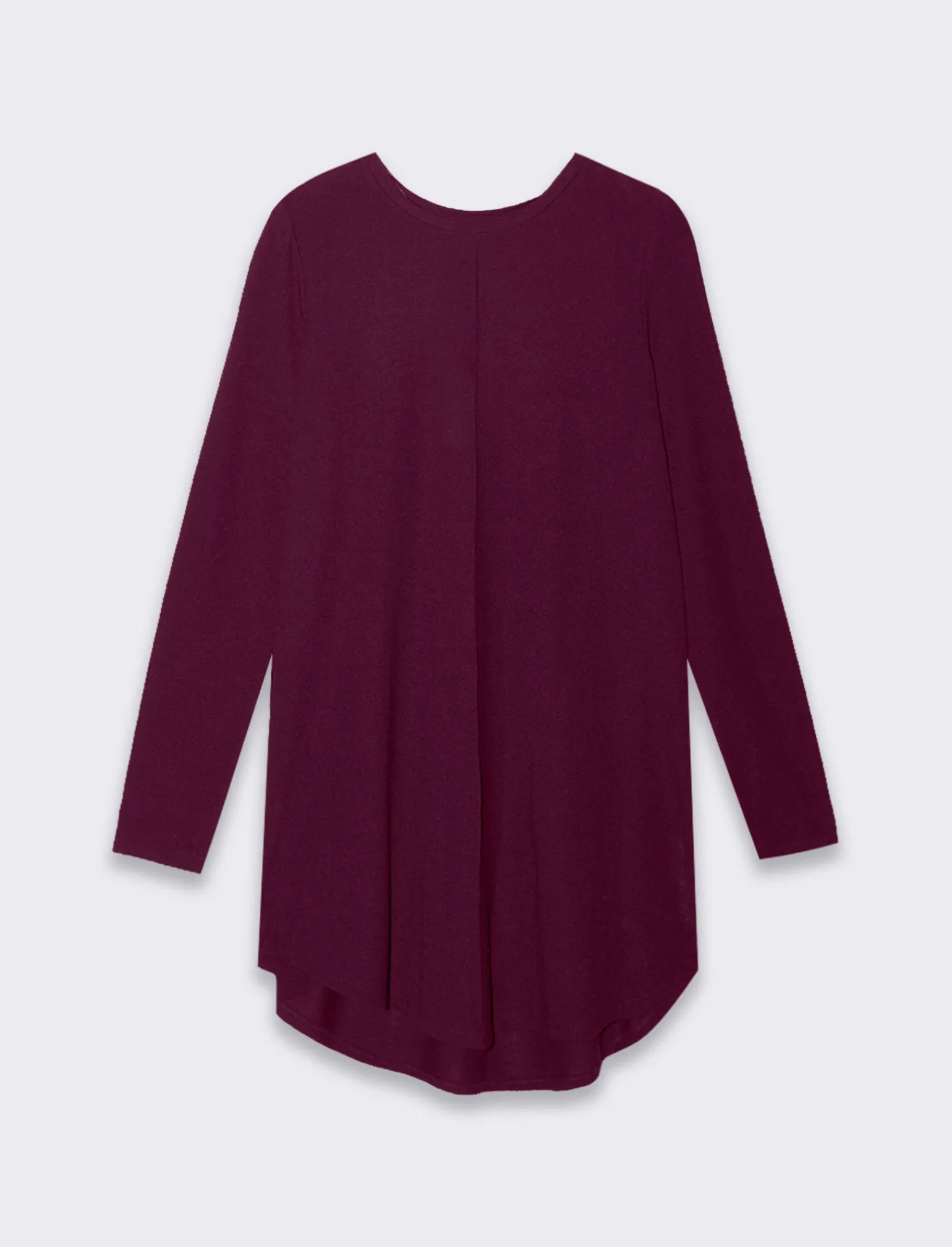 Donna Piazza Italia Donna | Maglieria<T-shirt lunga a girocollo a manica lunga e spacchi laterali - Lampone