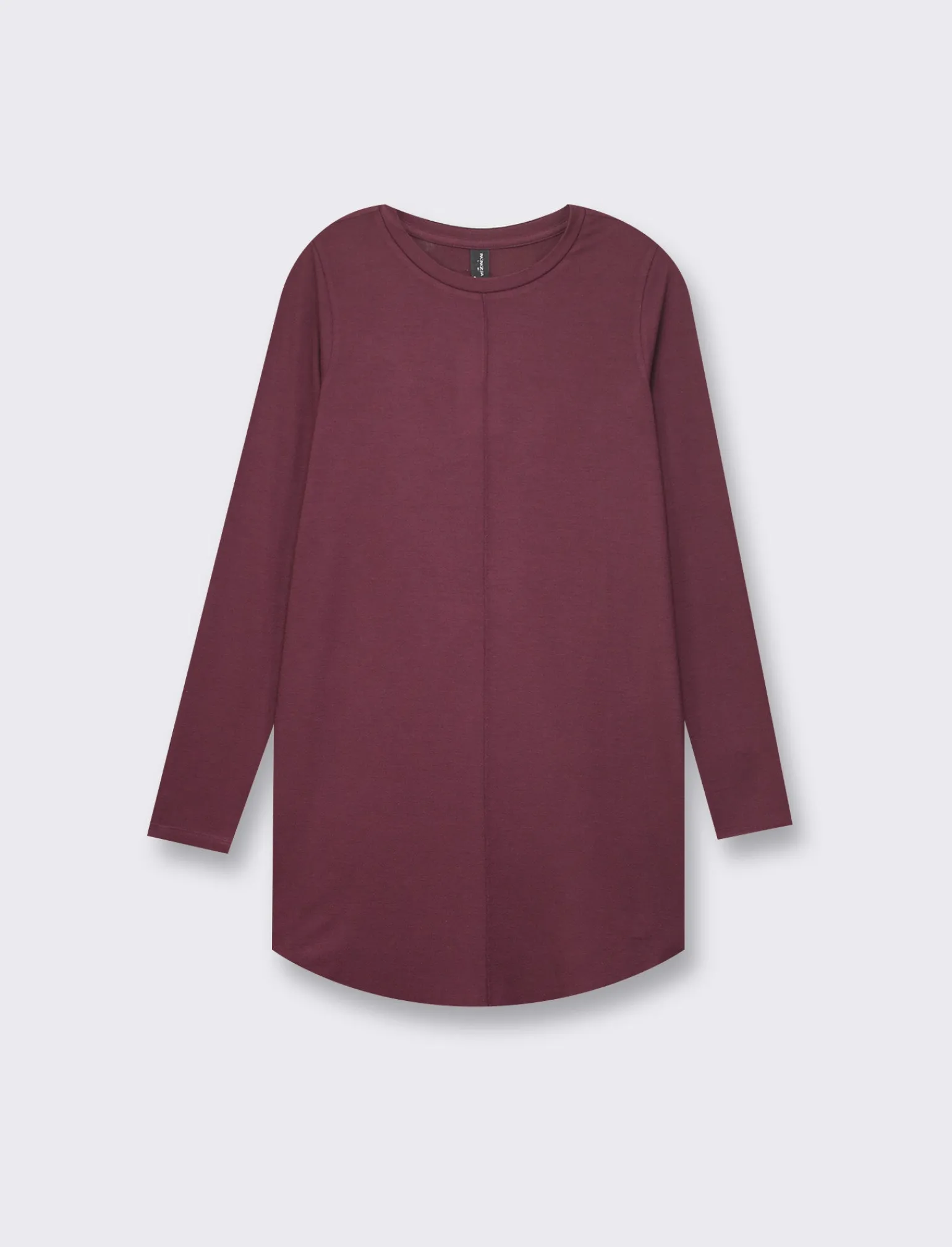 Donna Piazza Italia Donna | Maglieria<T-shirt lunga a girocollo a manica lunga e spacchi laterali - Lampone