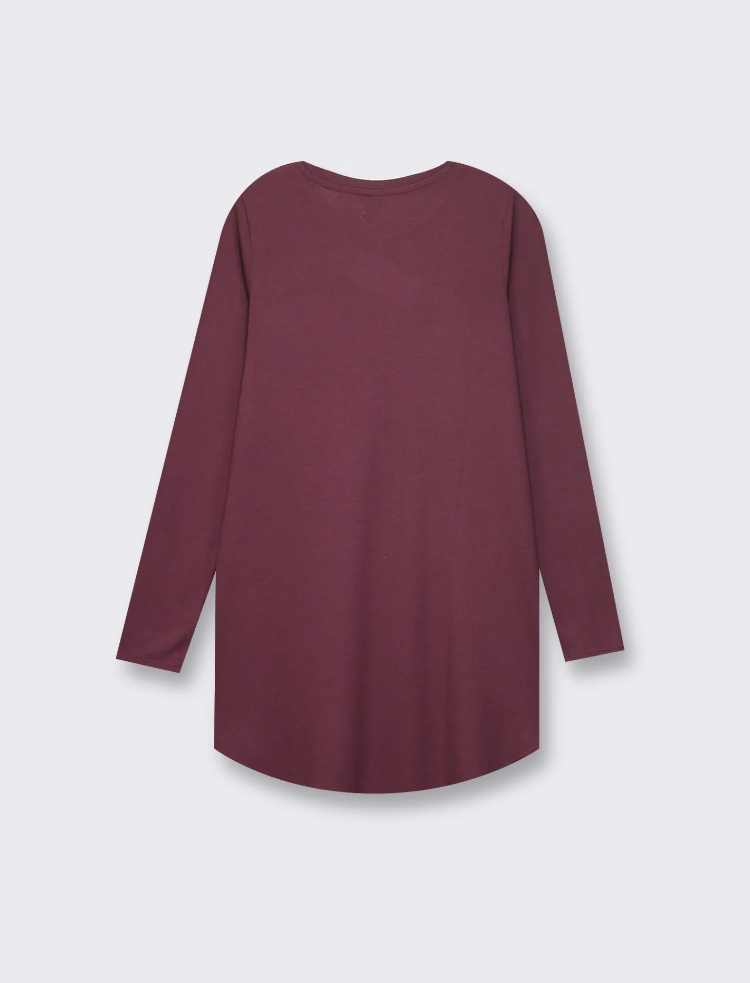 Donna Piazza Italia Donna | Maglieria<T-shirt lunga a girocollo a manica lunga e spacchi laterali - Lampone