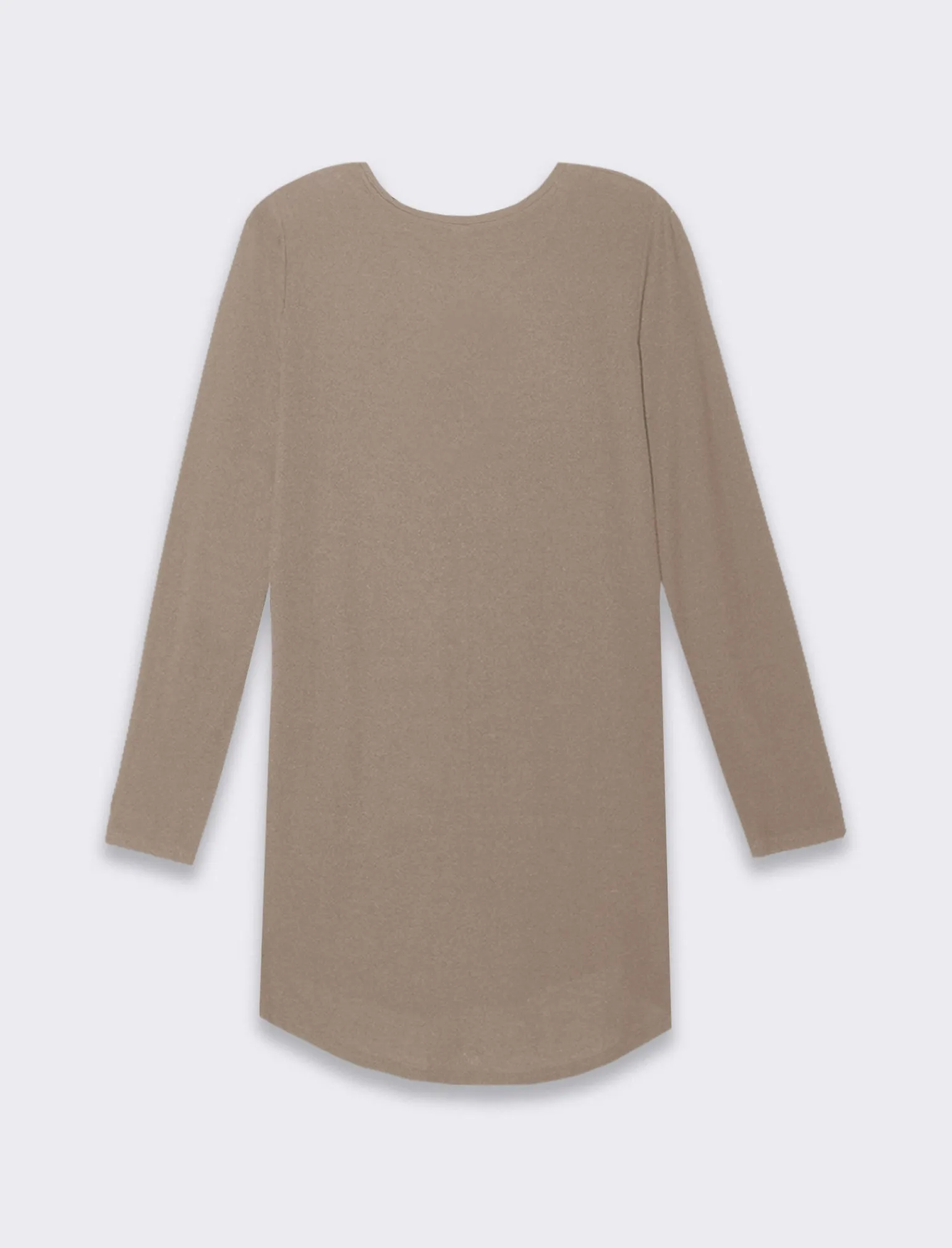 Donna Piazza Italia Donna | Maglieria<T-shirt lunga a girocollo a manica lunga e spacchi laterali - Tortora melange