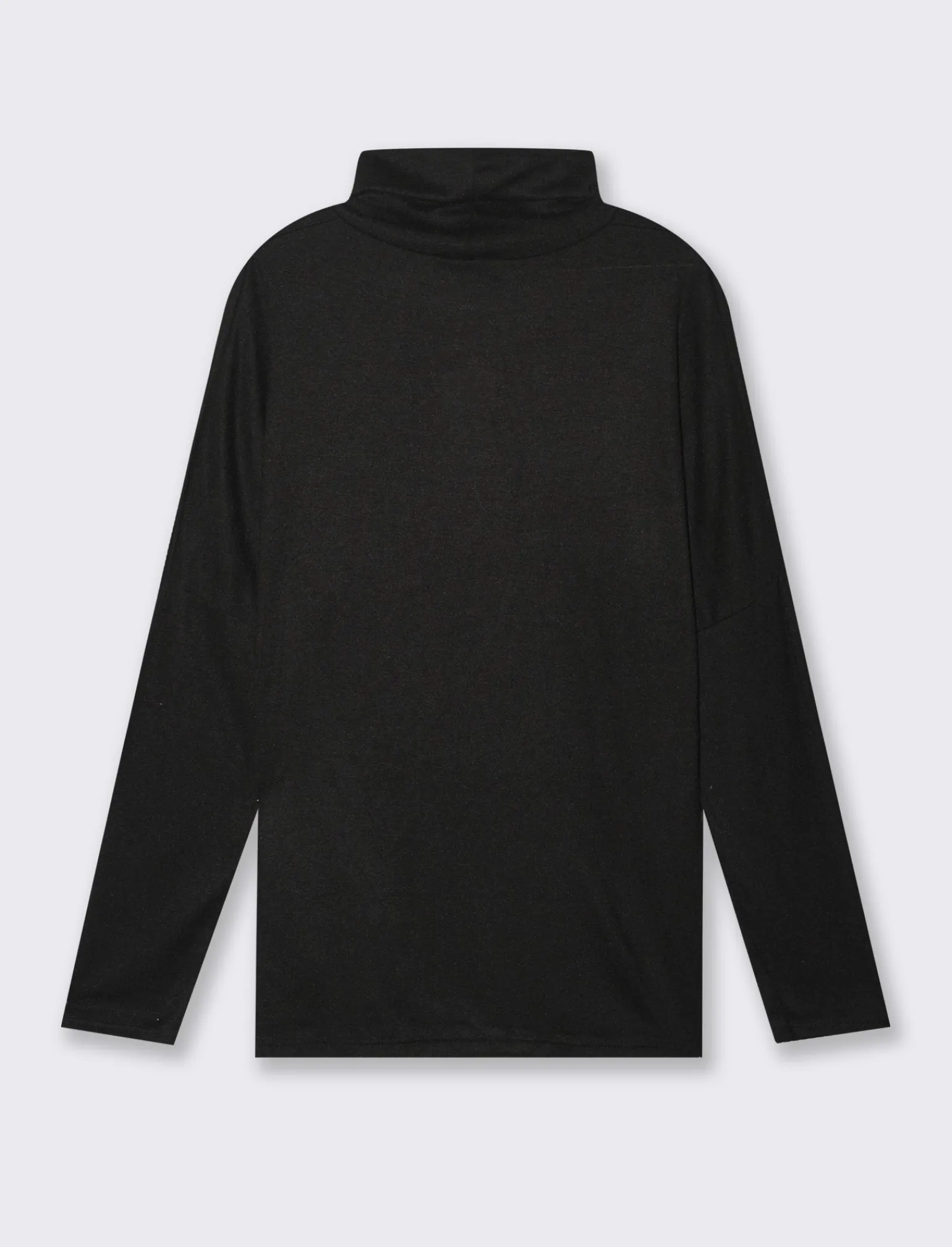 Donna Piazza Italia Maglieria<T-shirt manica lunga a collo alto e arricciatura - Nero