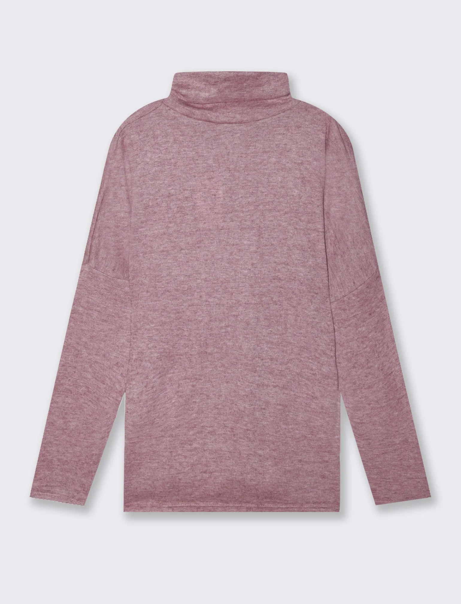 Donna Piazza Italia Maglieria<T-shirt manica lunga a collo alto e arricciatura - Rosa
