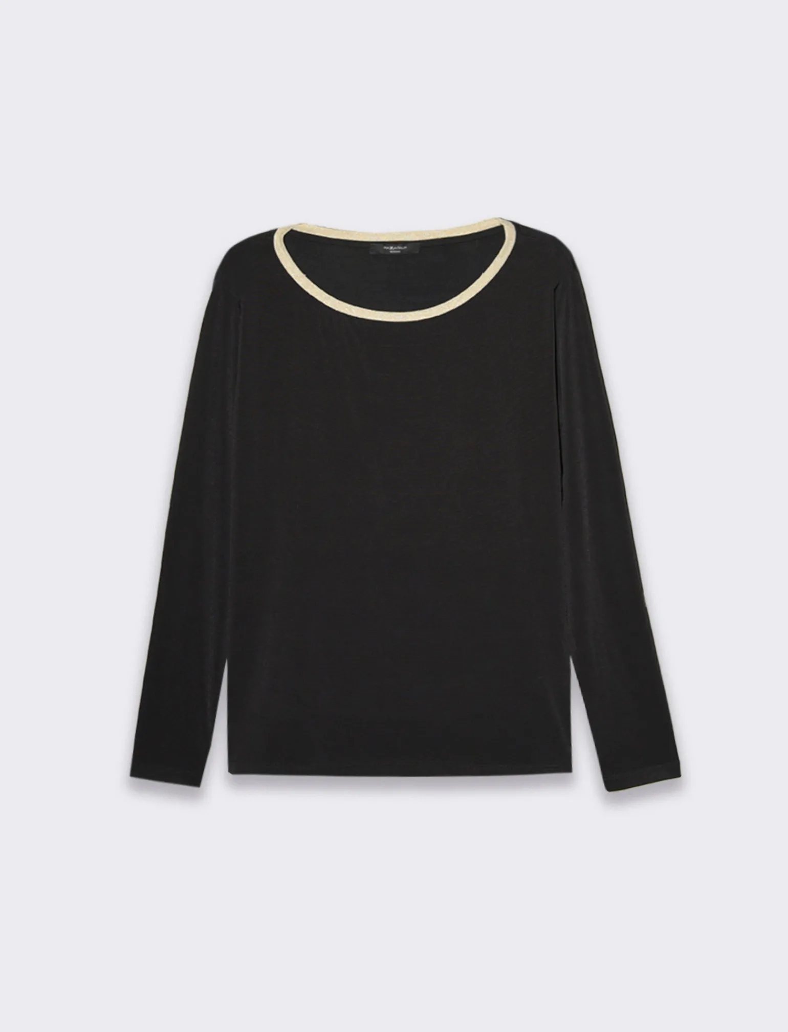 Donna Piazza Italia Donna | Maglieria<T-shirt manica lunga, girocollo con bordo in filo effetto metallico -