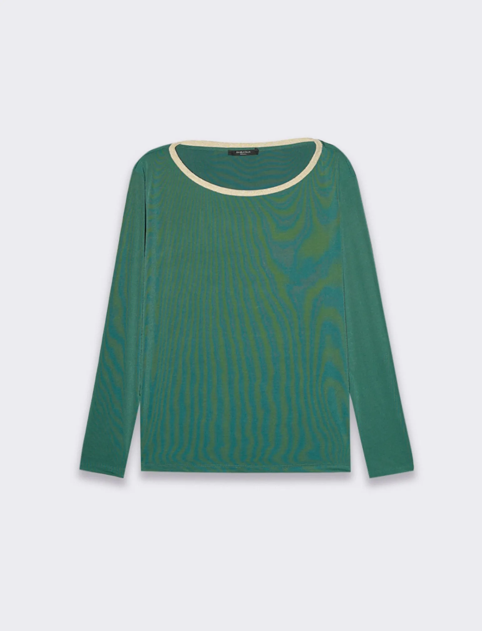 Donna Piazza Italia Donna | Maglieria<T-shirt manica lunga, girocollo con bordo in filo effetto metallico -